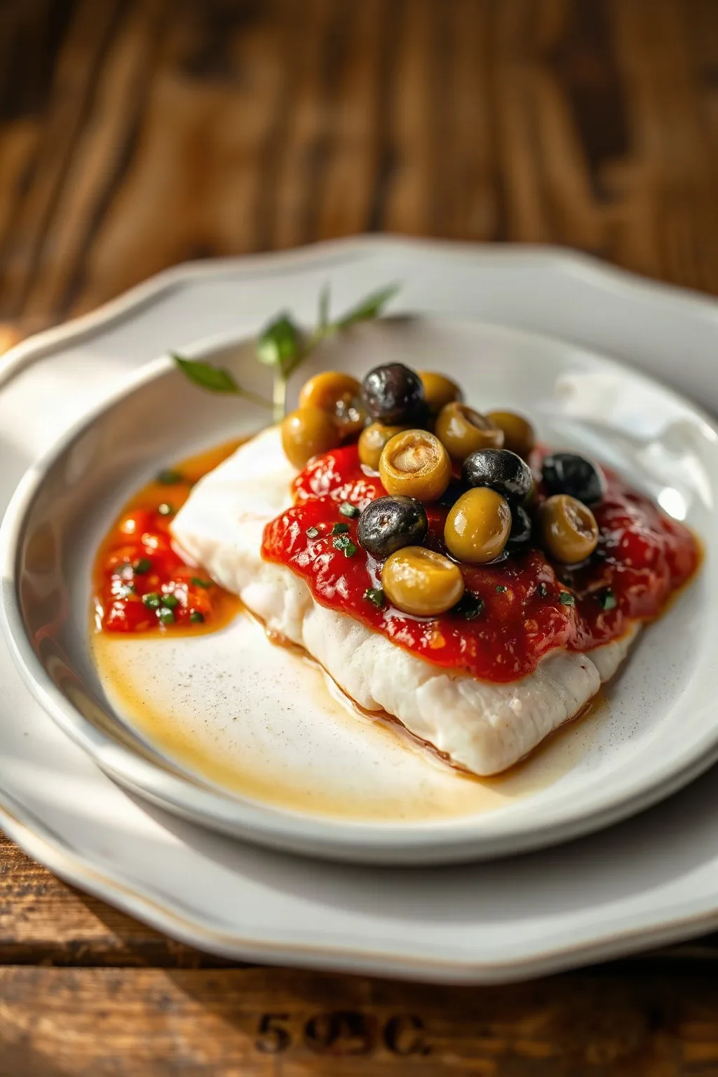 Poisson blanc sauce vierge aux olives