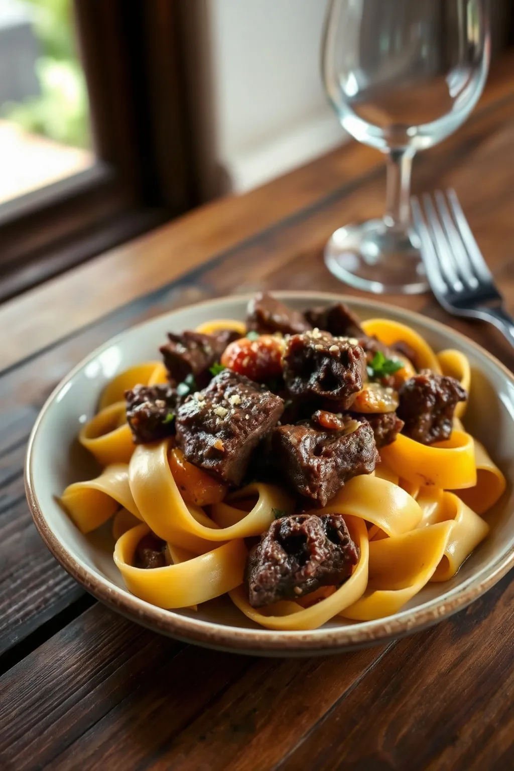 Pappardelle con Carne de Res y Calabaza