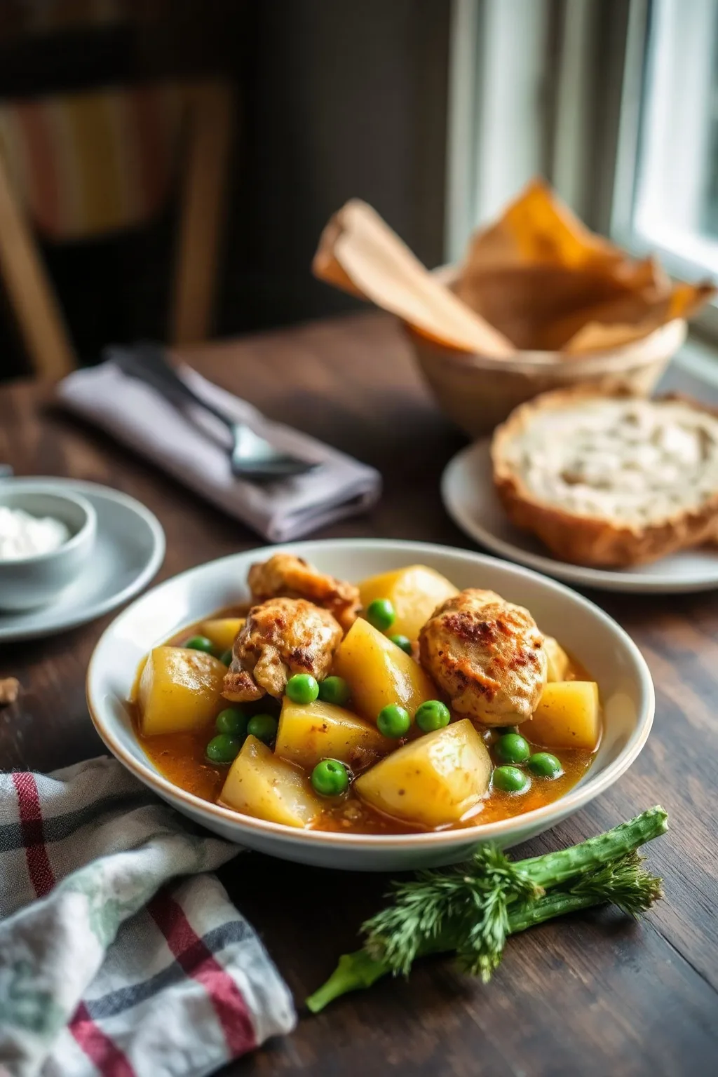 Chicken Curry with Potatoes and Peas