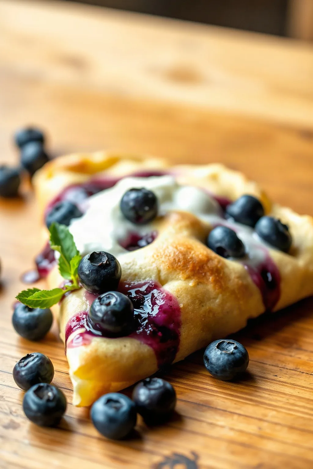 Blueberry Dutch Baby Soufflé Crêpe