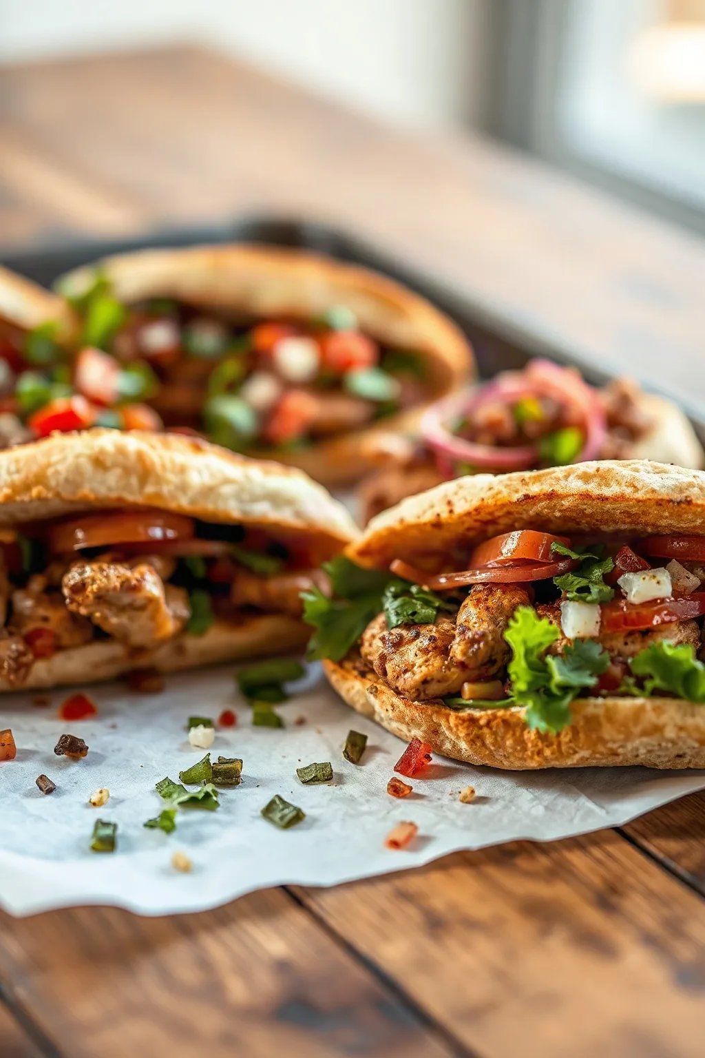 Sheet Pan Chicken Shawarma Sandwiches