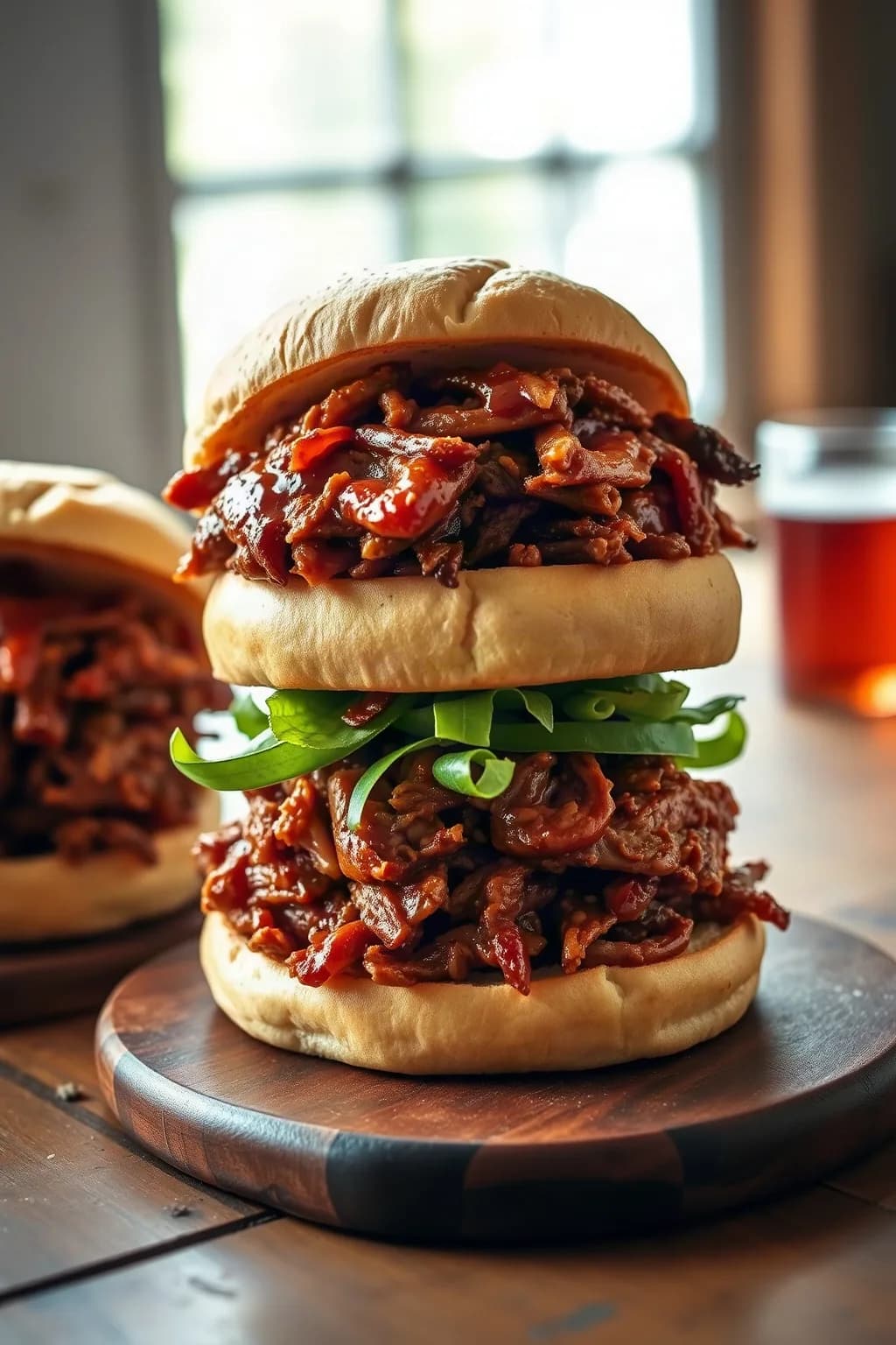 Hamburguesas de Cerdo Desmenuzado a la BBQ