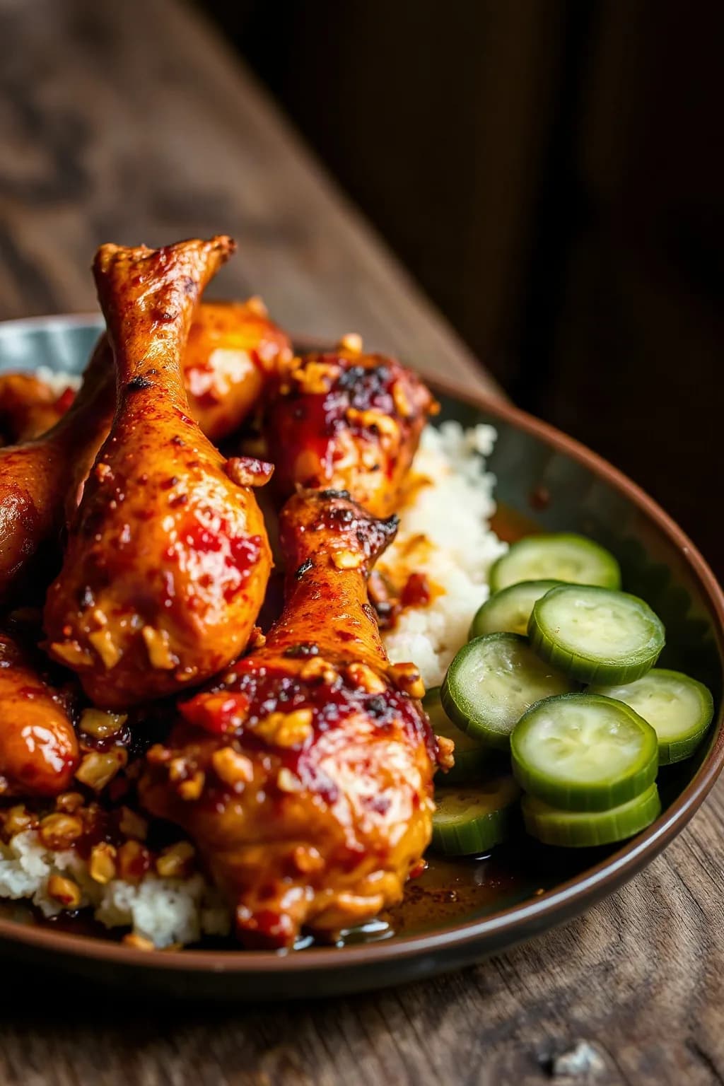 Sumac Chicken with Pickled Cucumbers