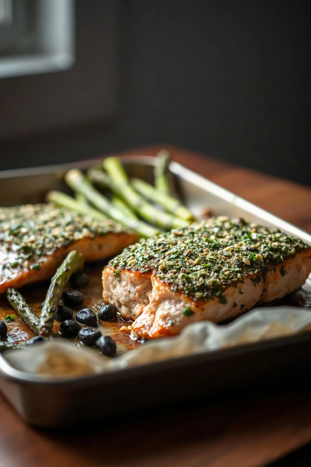 Herb-Crusted Salmon with Sheet Pan Asparagus