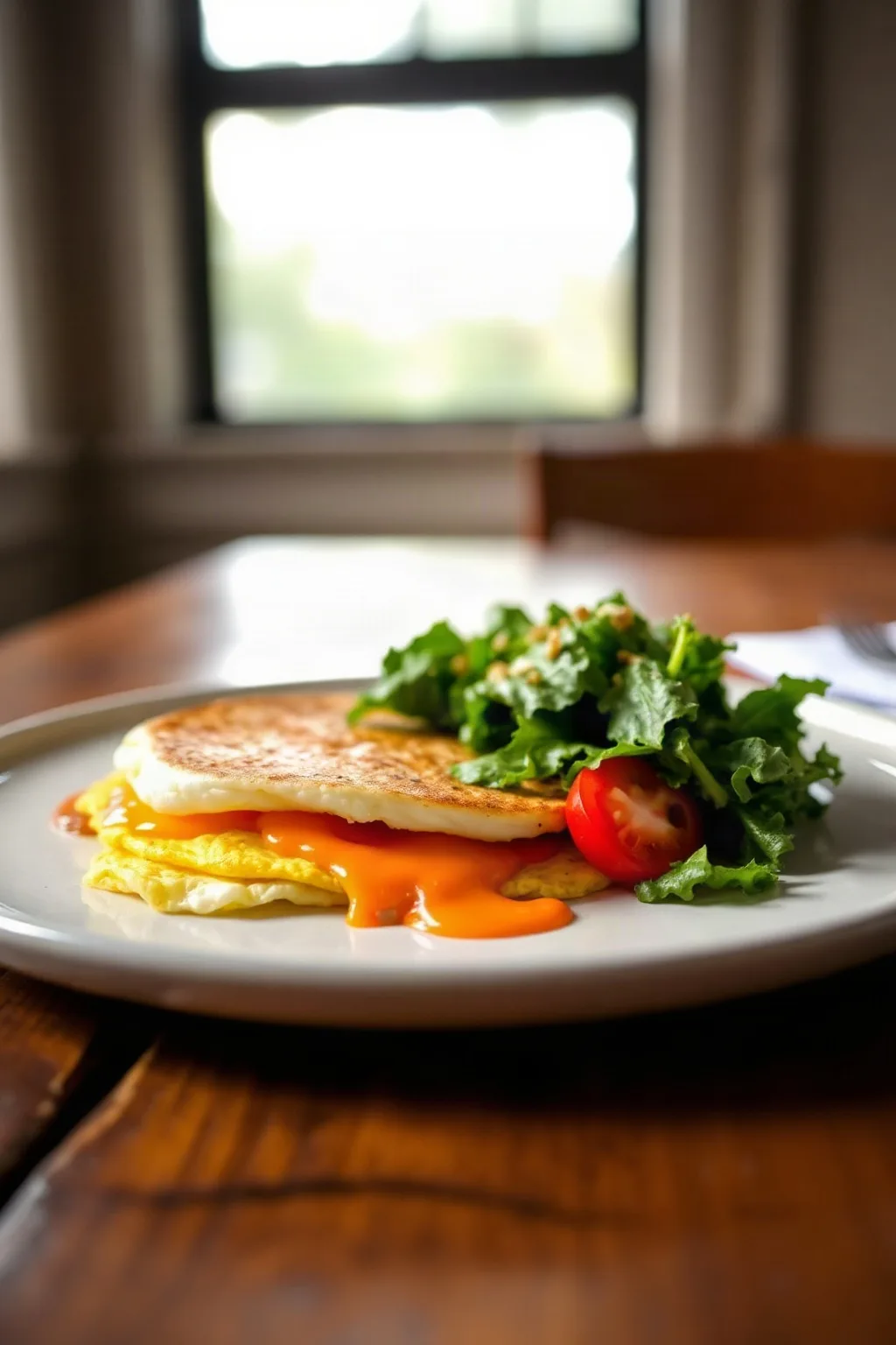 Egg White Omelettes with Kale Salad