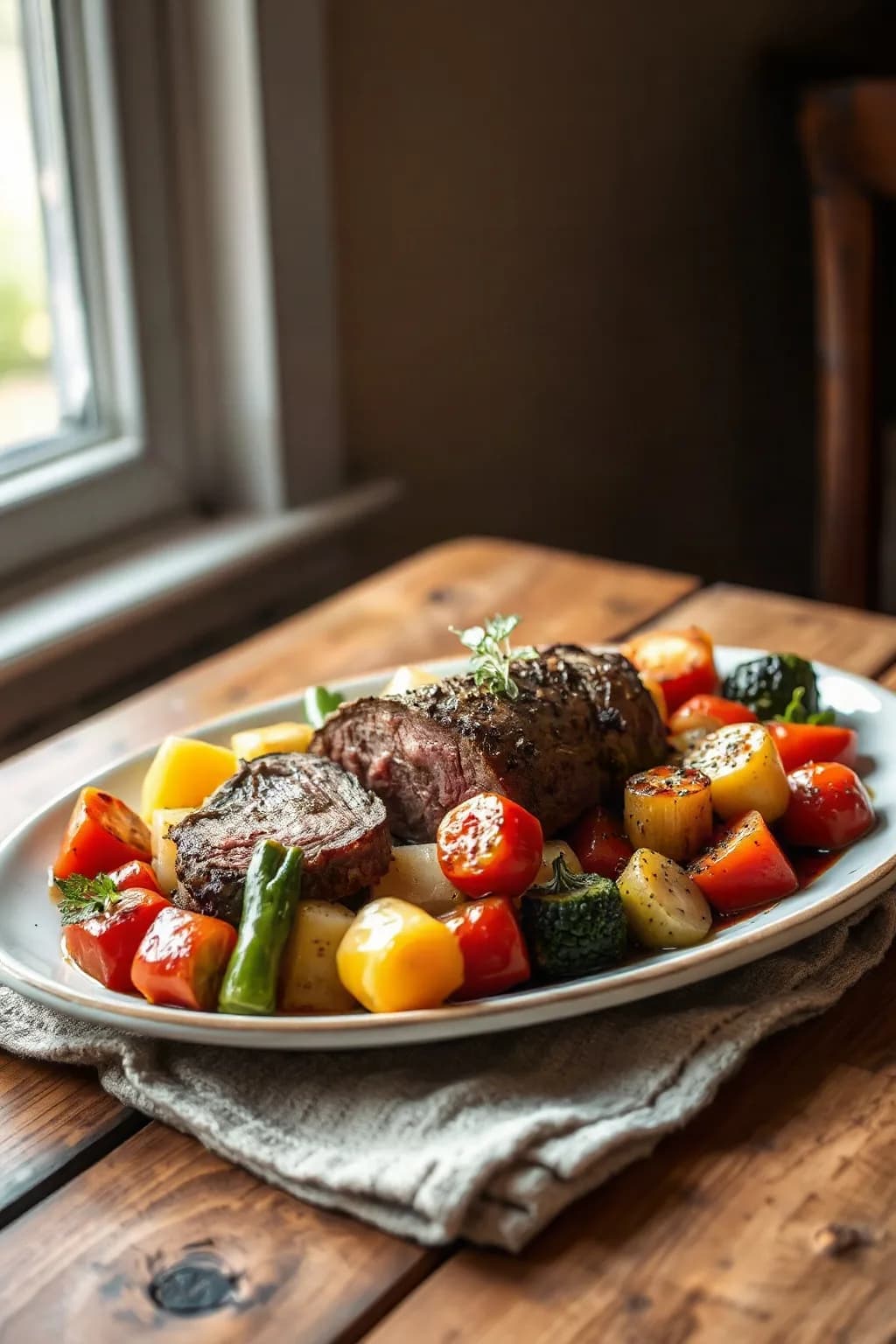 Oven-Roasted Beef with Mixed Vegetables