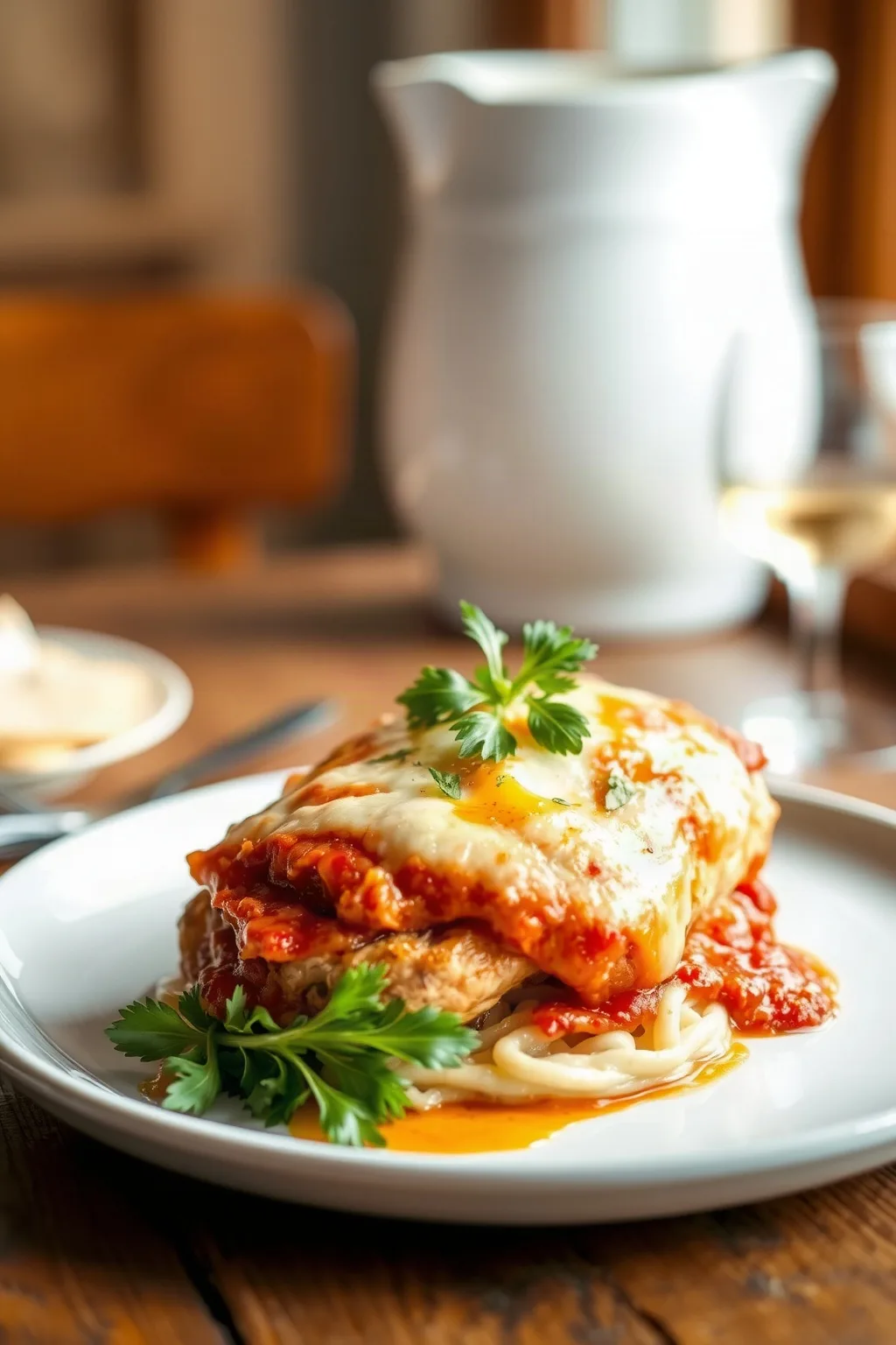 Braised Chicken with Tomato and Cheese