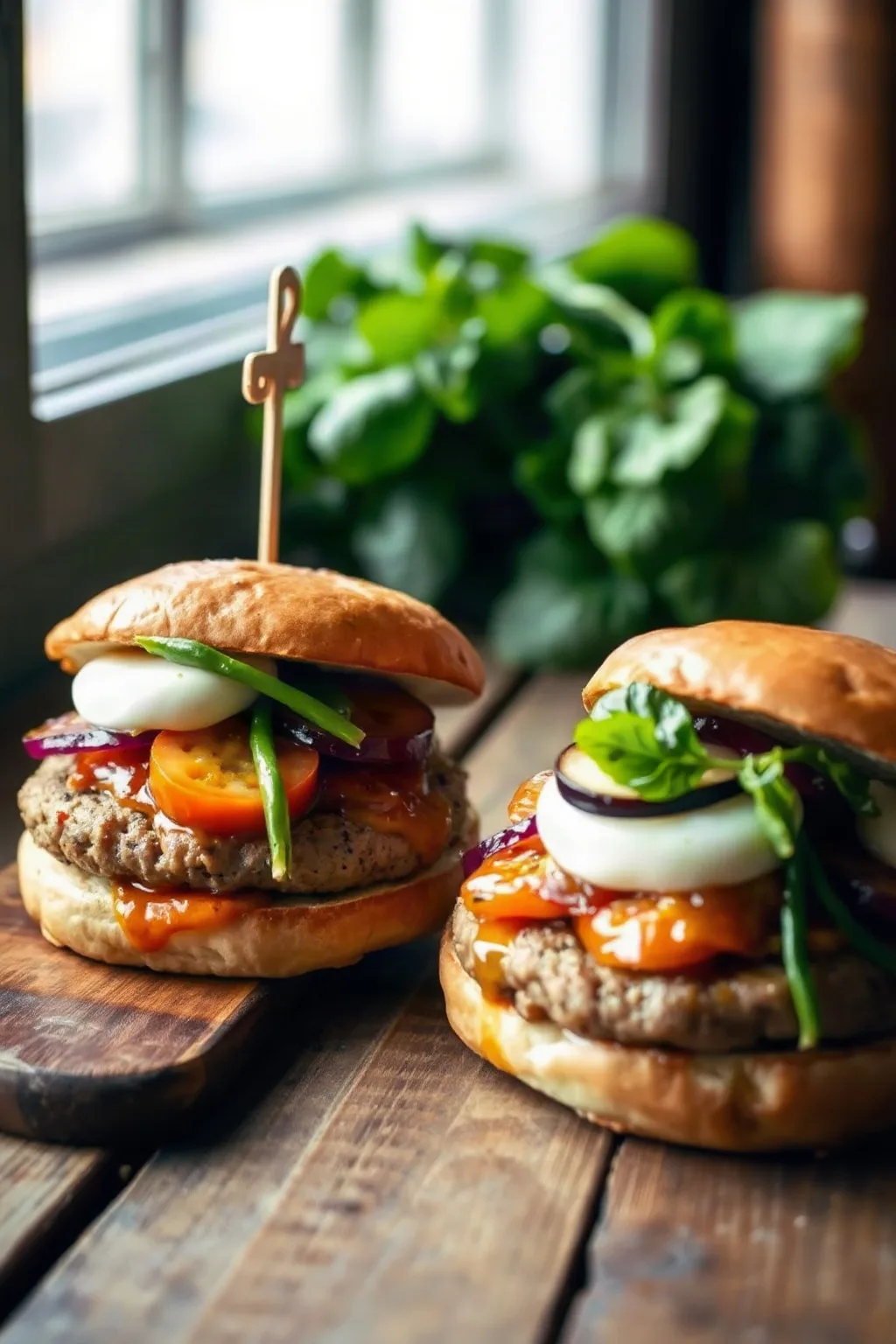 Hamburguesas de Ternera con Mozzarella Fresca y Verduras
