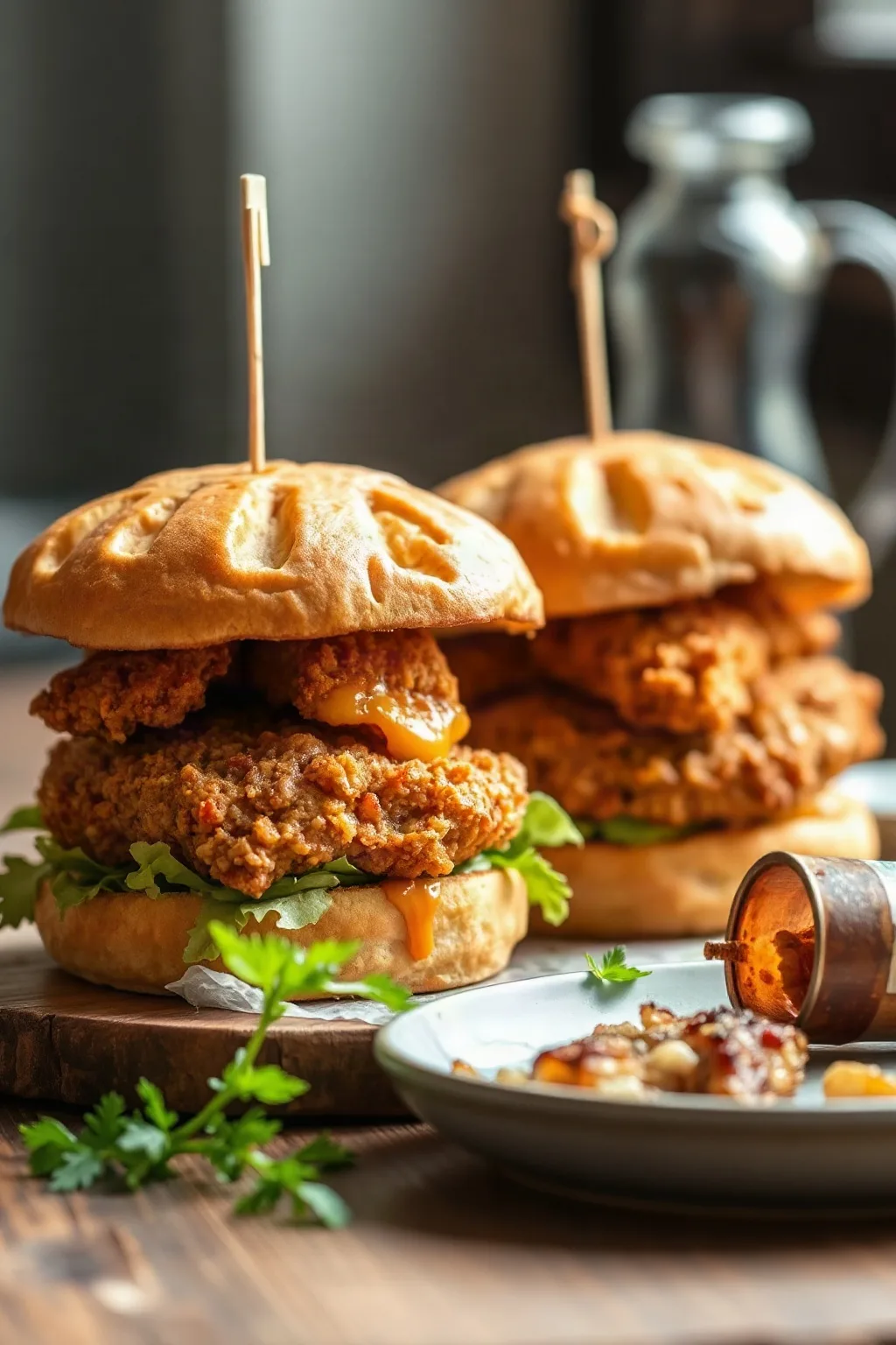 Crispy Fried Chicken Burgers