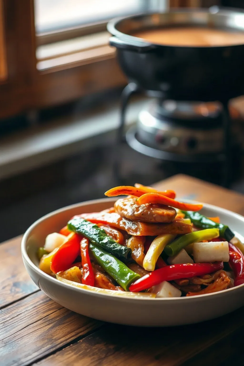 Stir-Fried Leftover Fondue Chinoise