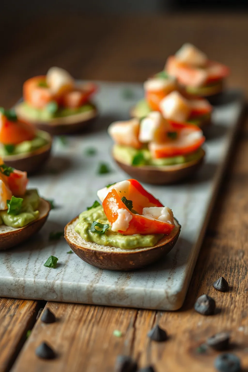 Bocados de Langosta y Aguacate