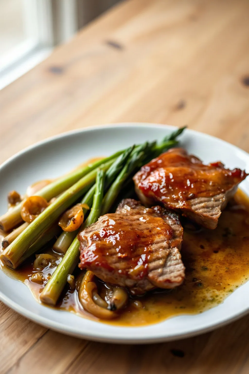 Duck Breasts with Roasted Leeks and Onions