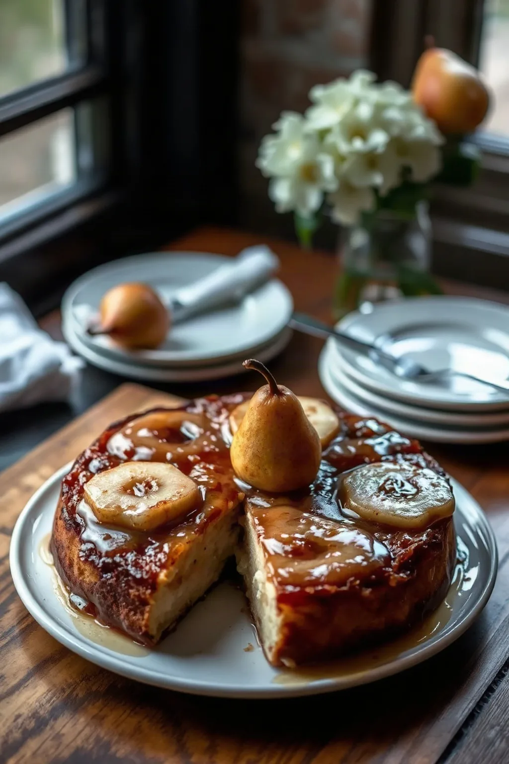 Caramelized Pear Upside-Down Cake