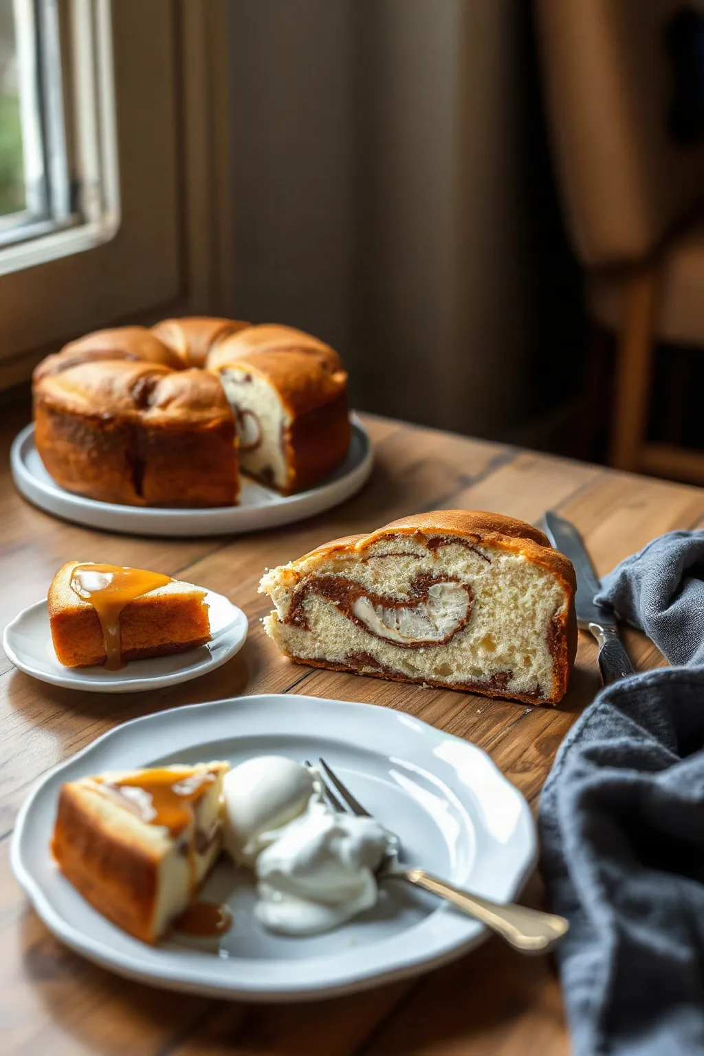 Vanilla Marble Cake with Caramel