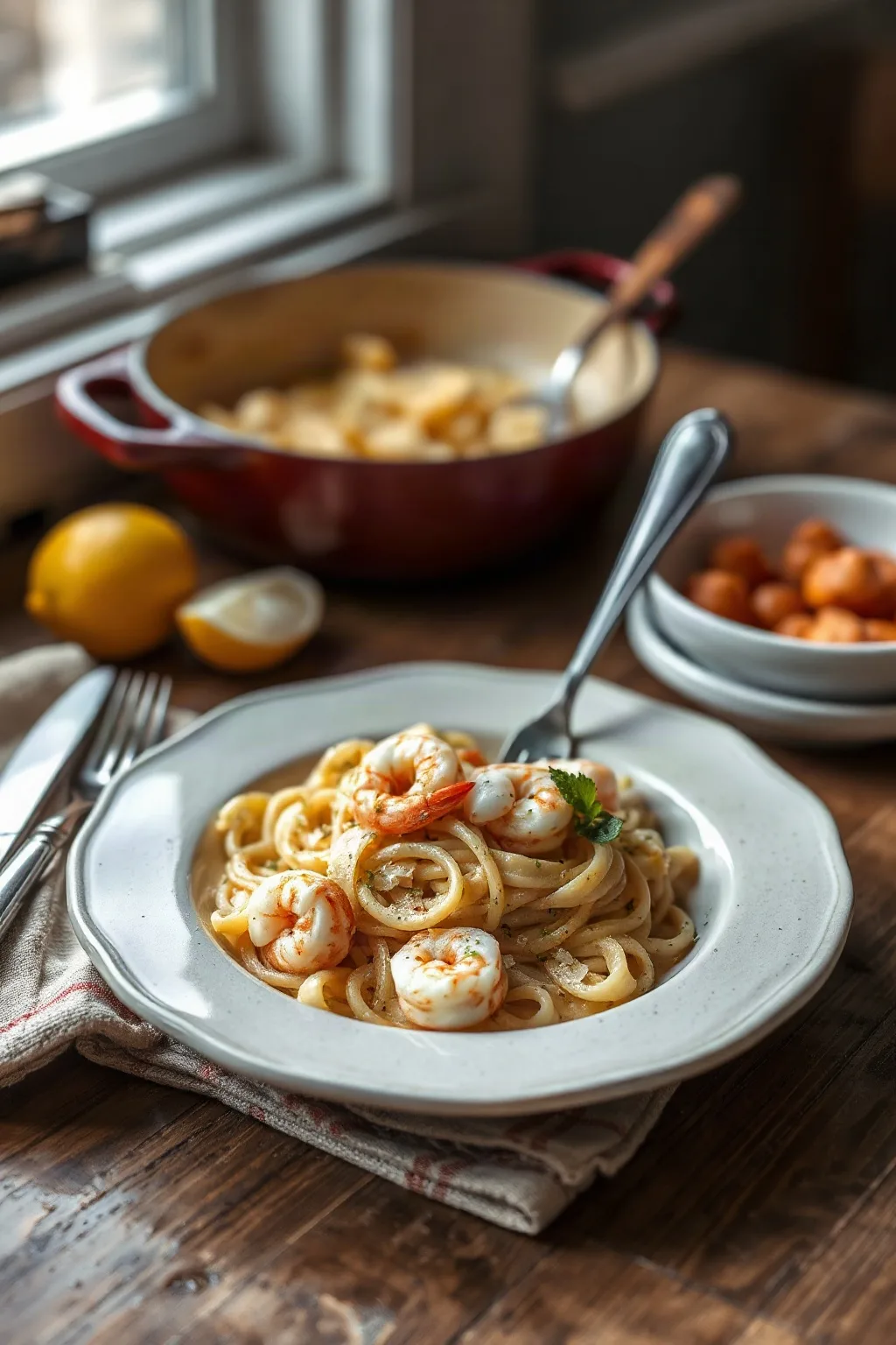 One-Pot Pasta with Nordic Shrimp, Lemon and Parmesan