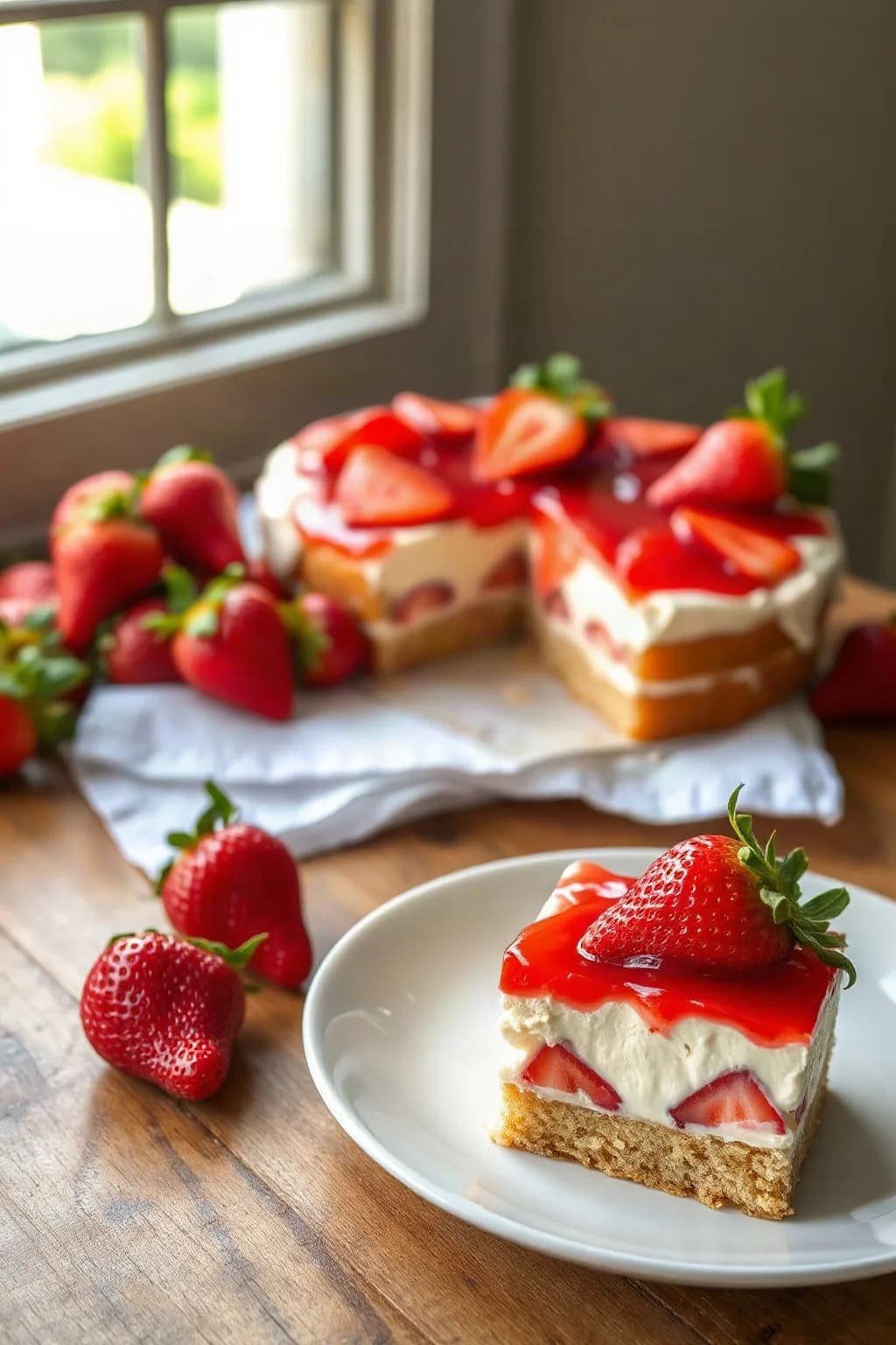 No-Bake Strawberry Cake