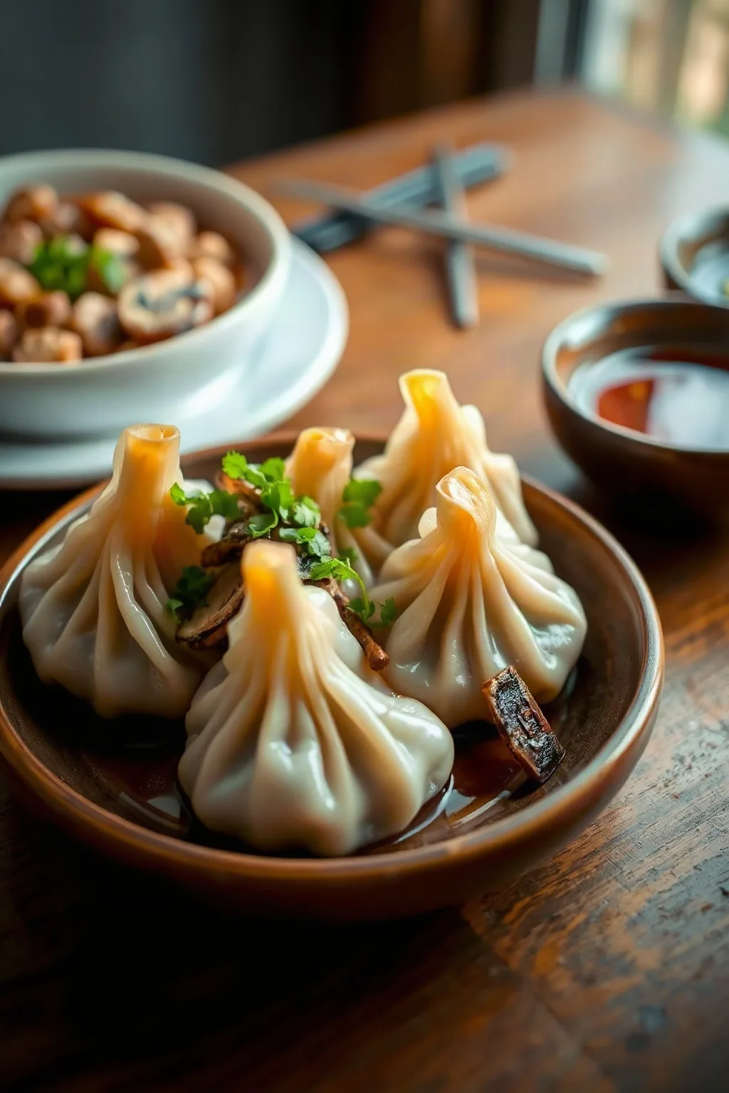 Tofu and Mushroom Dumplings