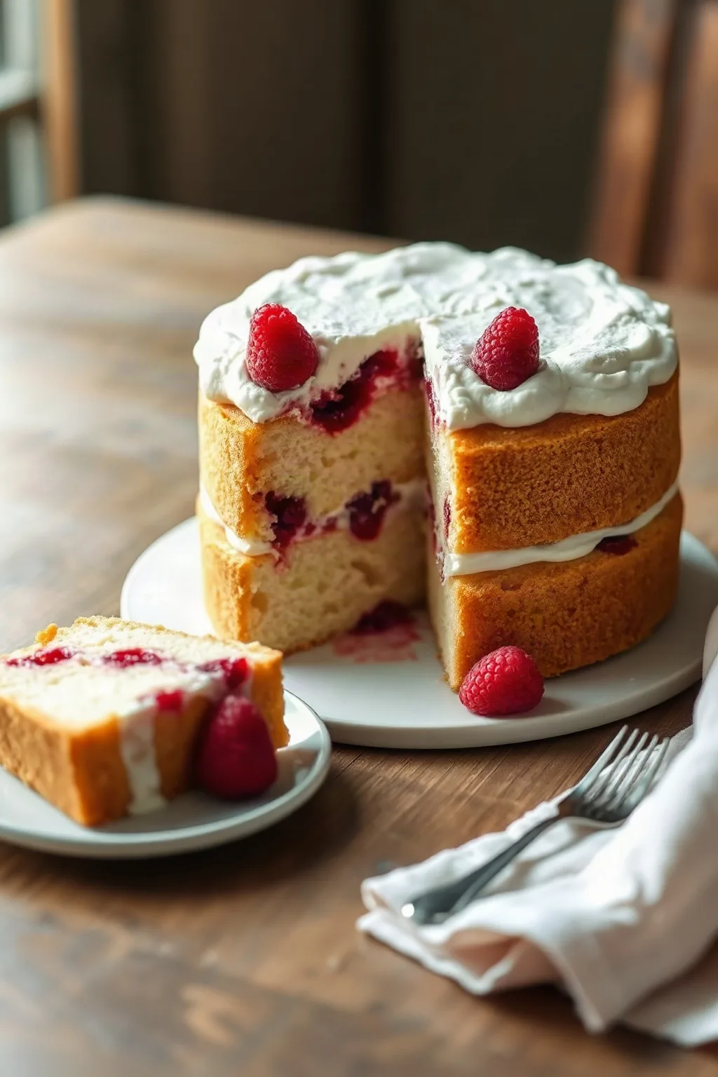 Raspberry and Cream Cake
