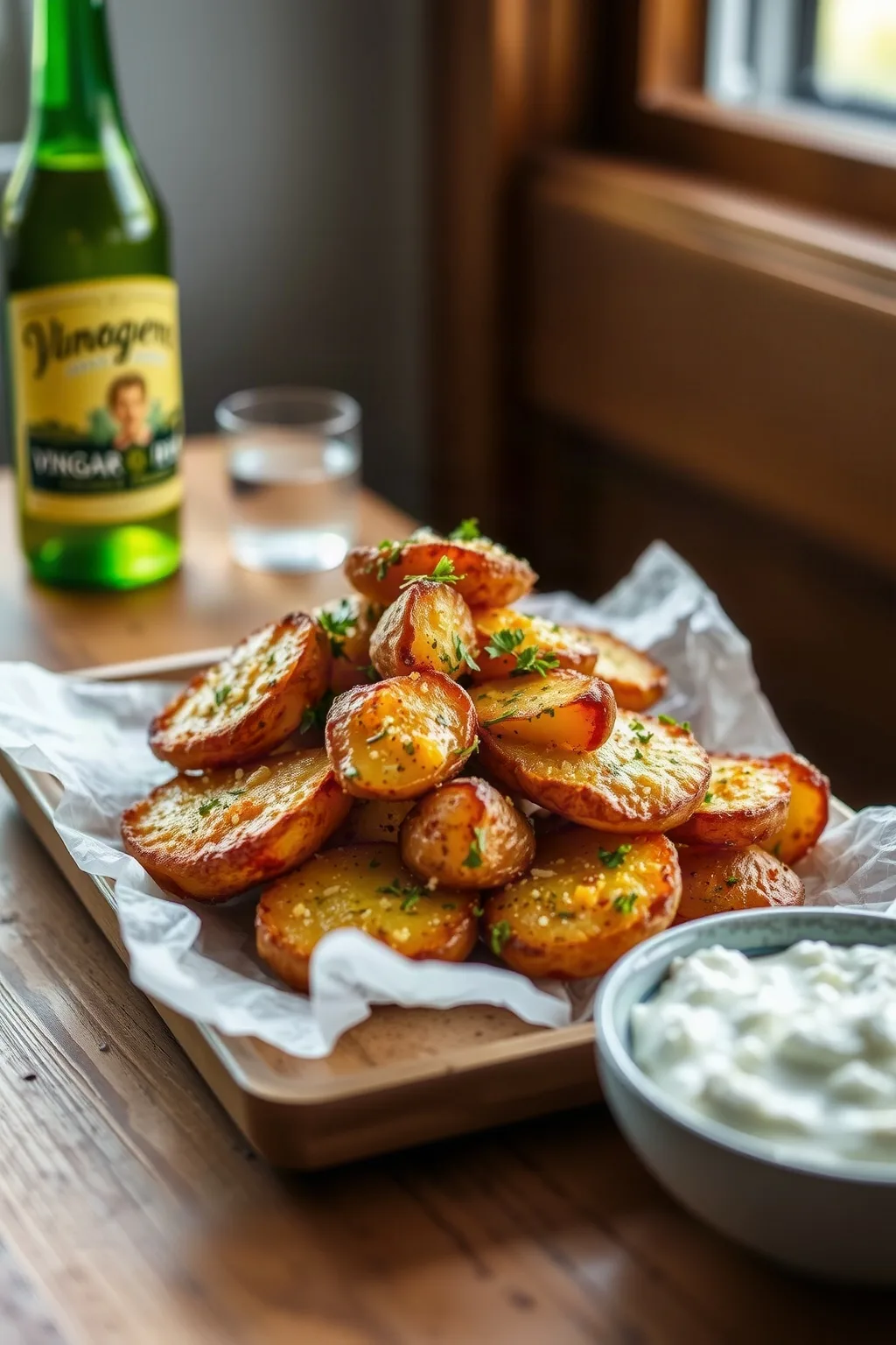 Salt and Vinegar Smashed Potatoes