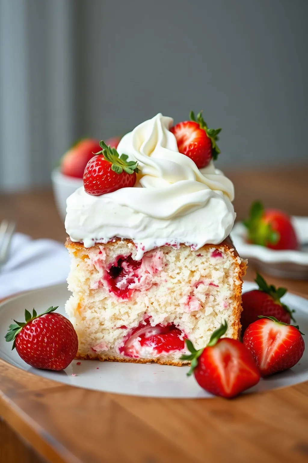 Pastel de Fresa con Crema Sin Gluten