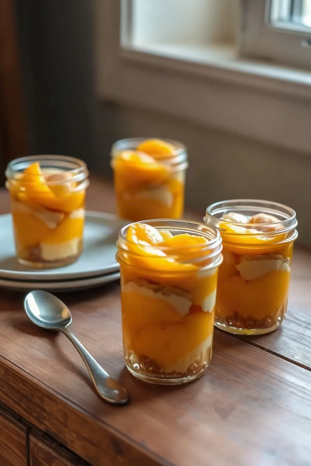 Peach Cobbler in Jars