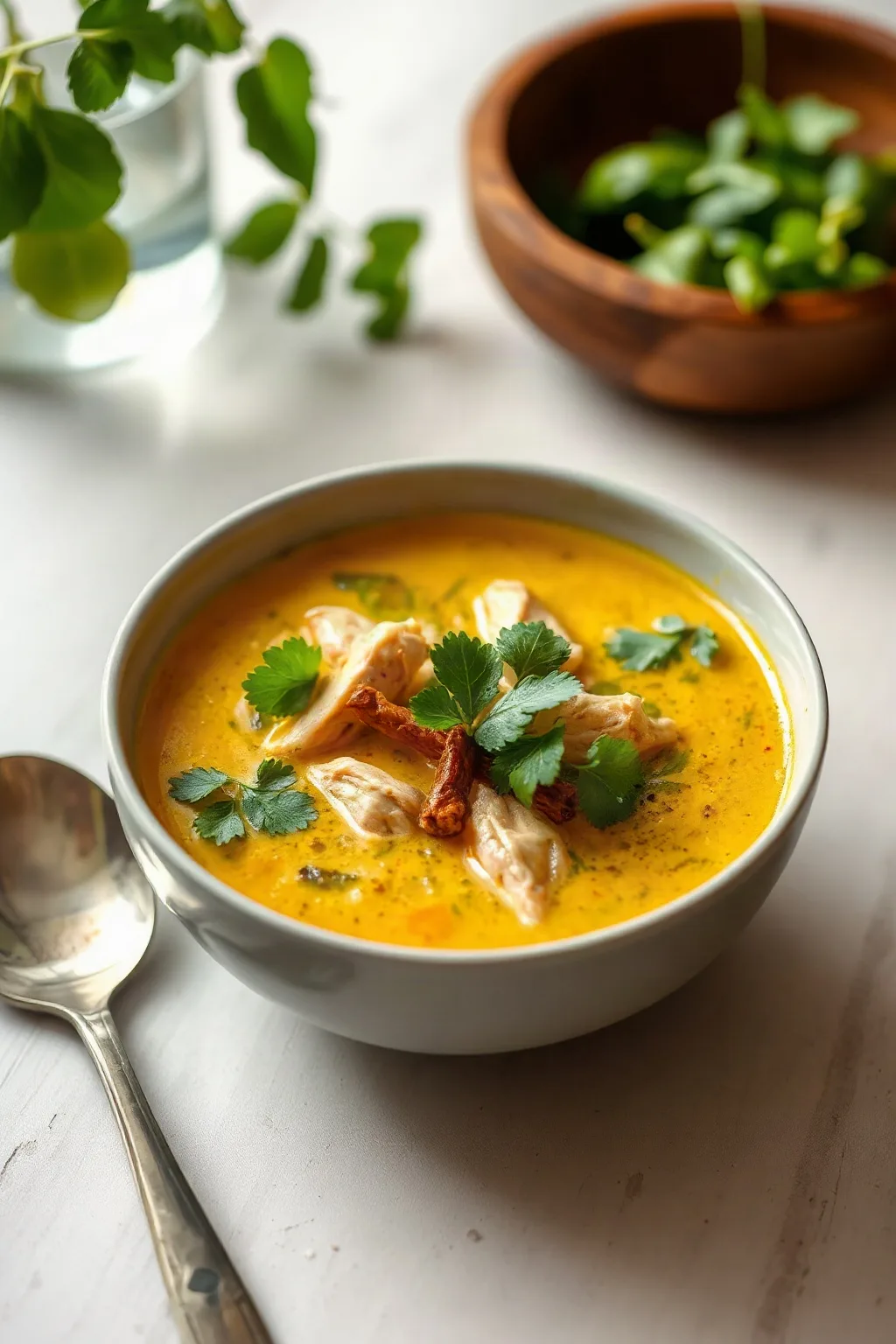 Green Curry Coconut Chicken Soup