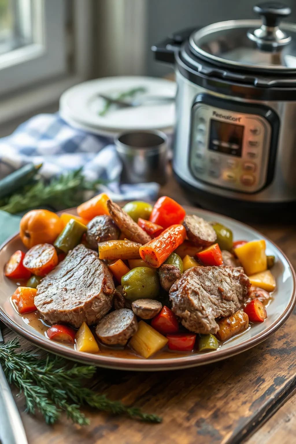 Pressure Cooker Pork with Autumn Vegetables
