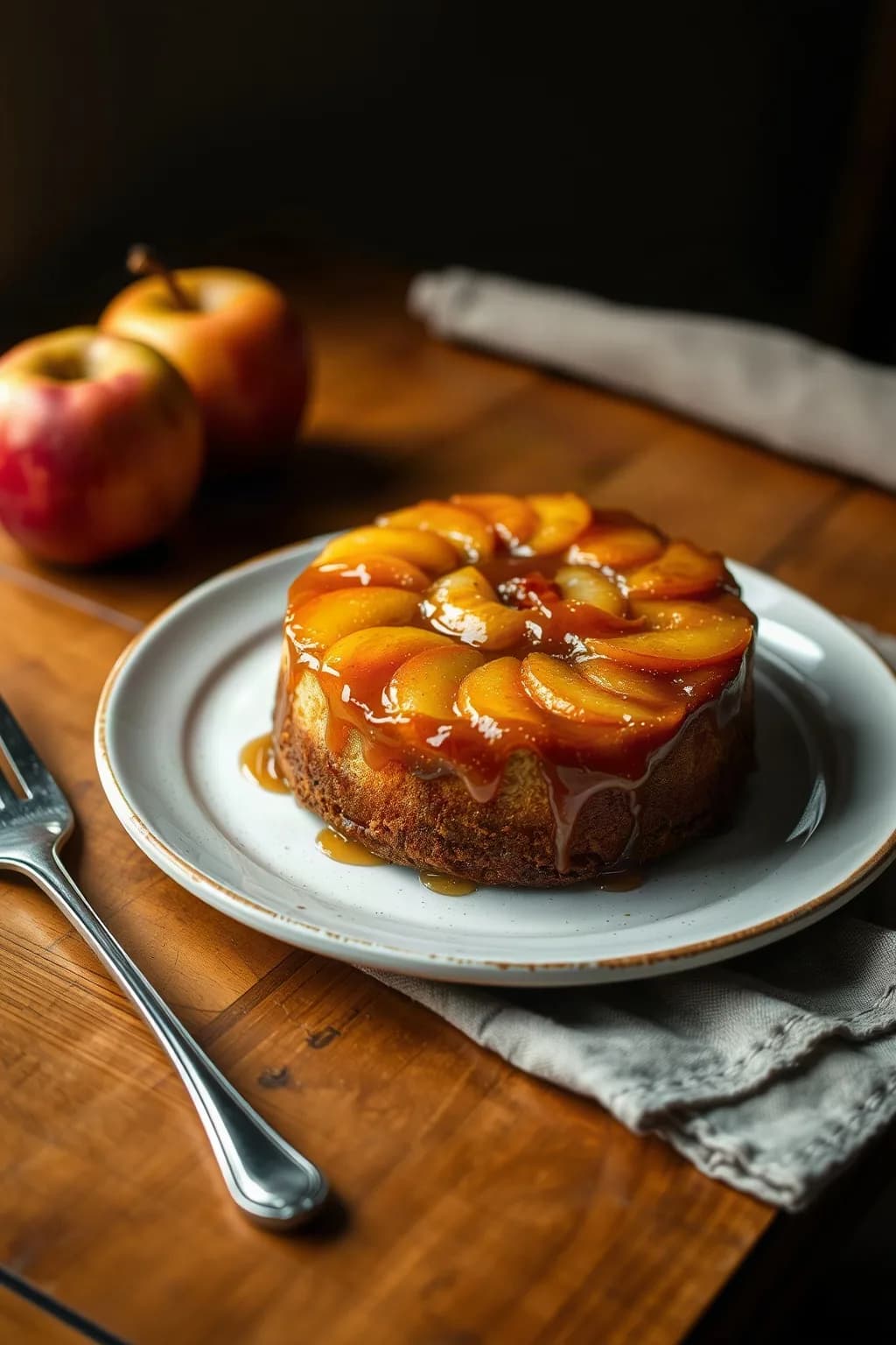 Maple Caramelized Apple Upside-Down Cake