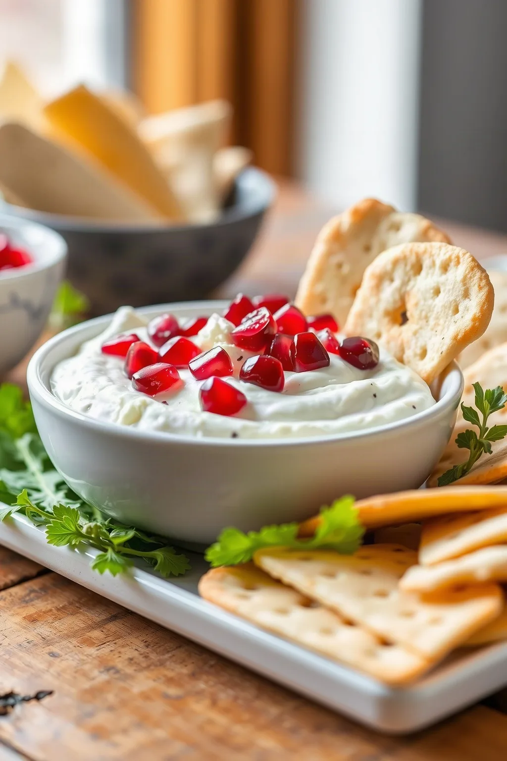 Trempette au yogourt grec à la feta et à la grenade