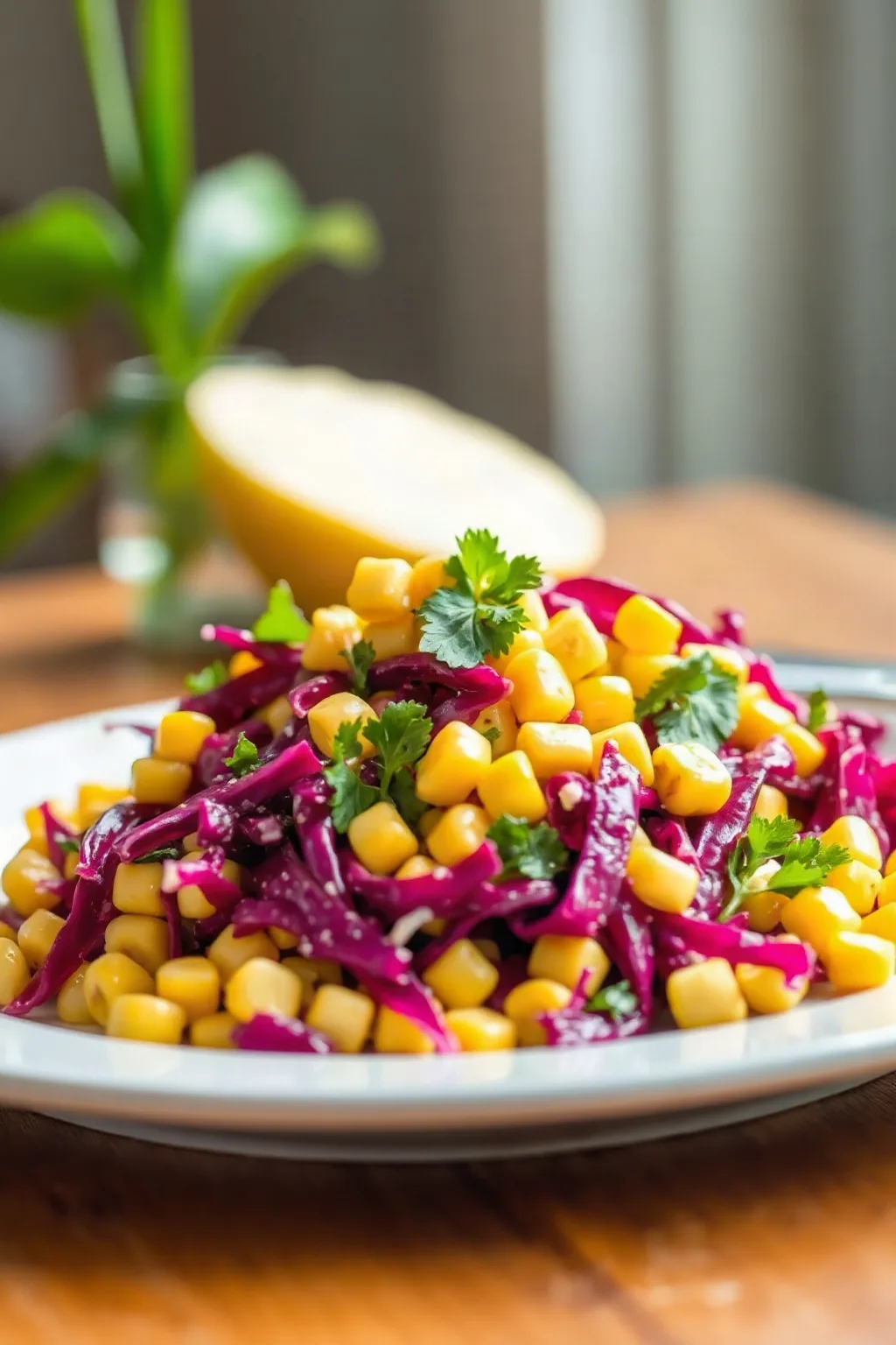 Red Cabbage and Corn Salad