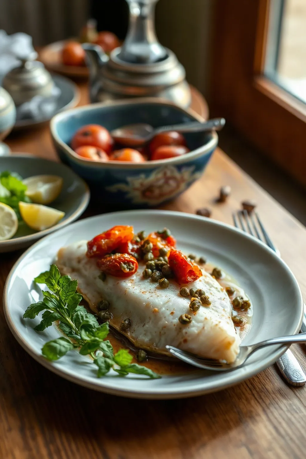 Sole Fillets with Capers and Sun-Dried Tomatoes