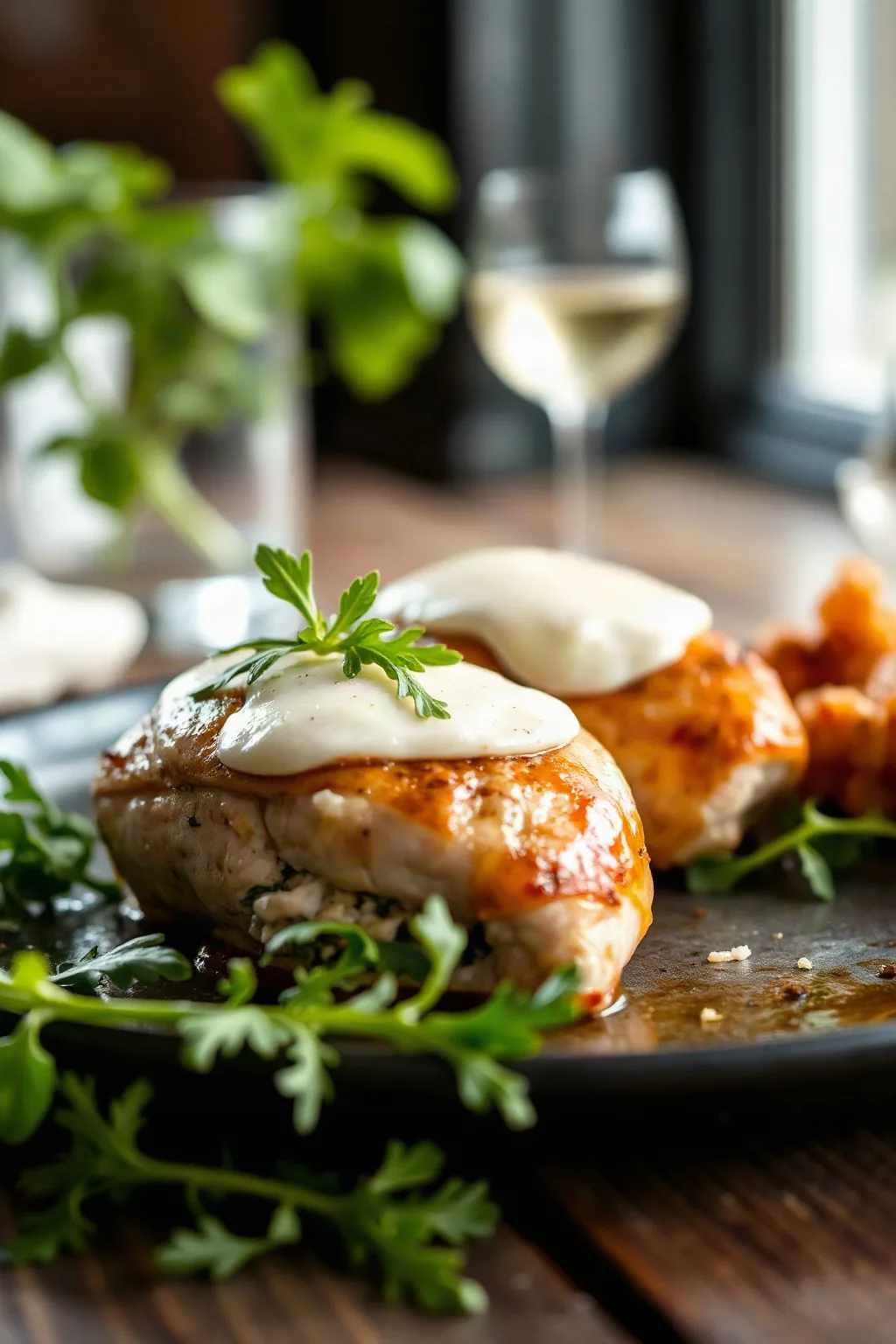 Stuffed Chicken with Arugula and Parmesan