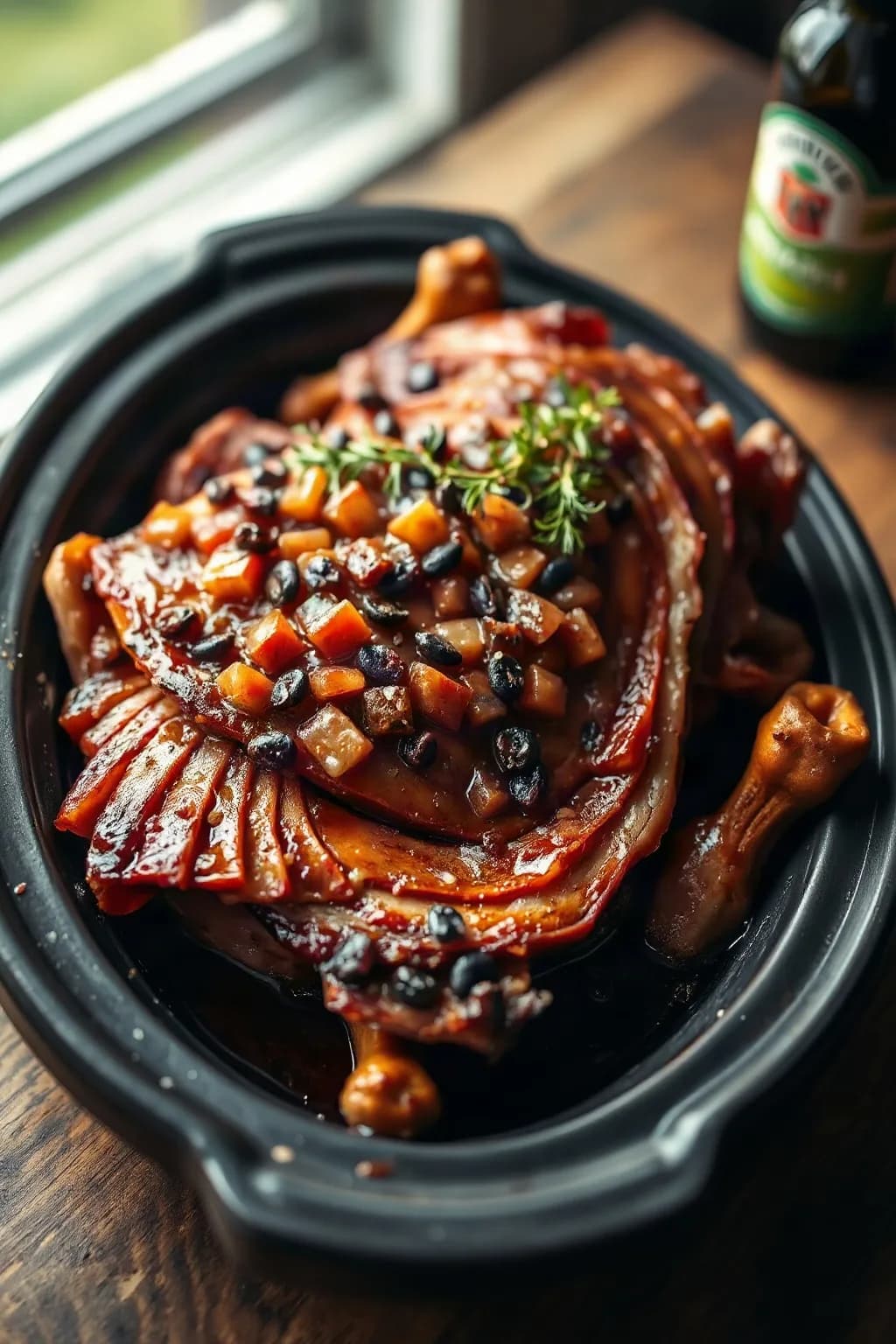 Slow Cooker Beer-Braised Ham