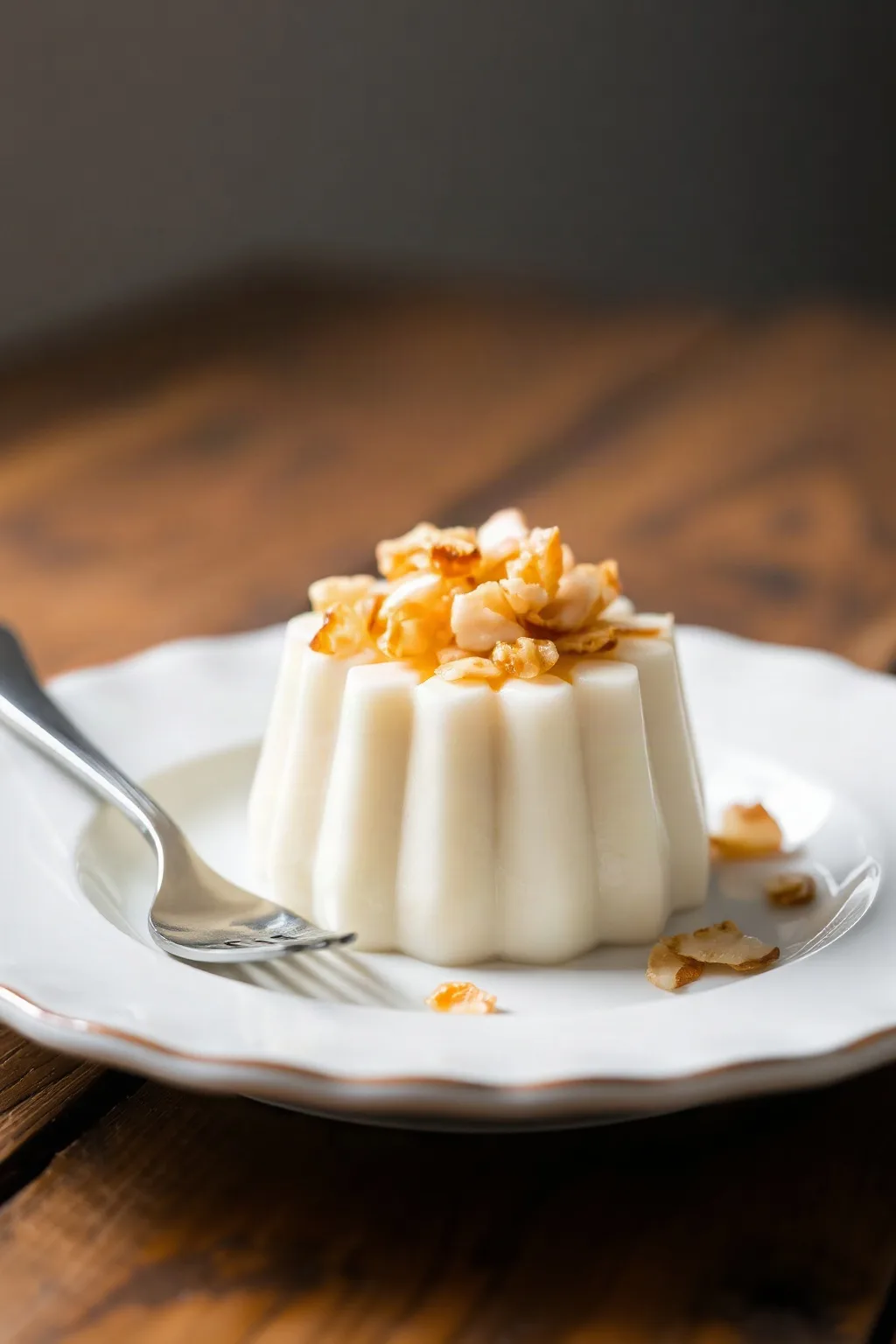 Rice Blancmange with Caramelized Coconut