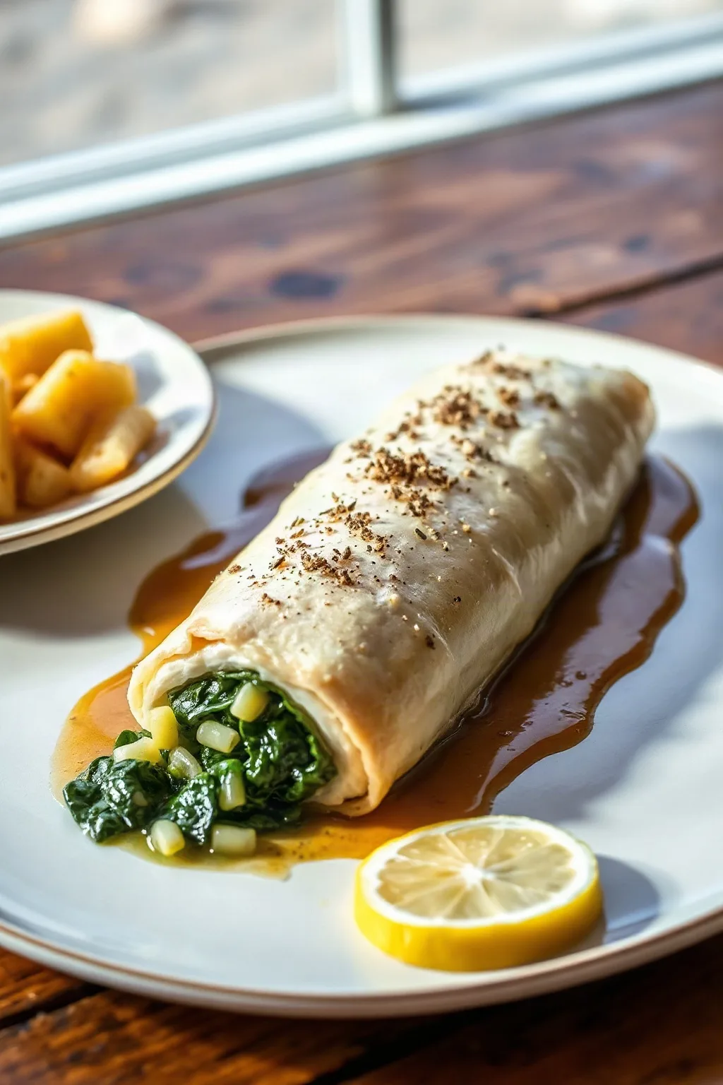 Roulade de sole aux épinards et au parmesan