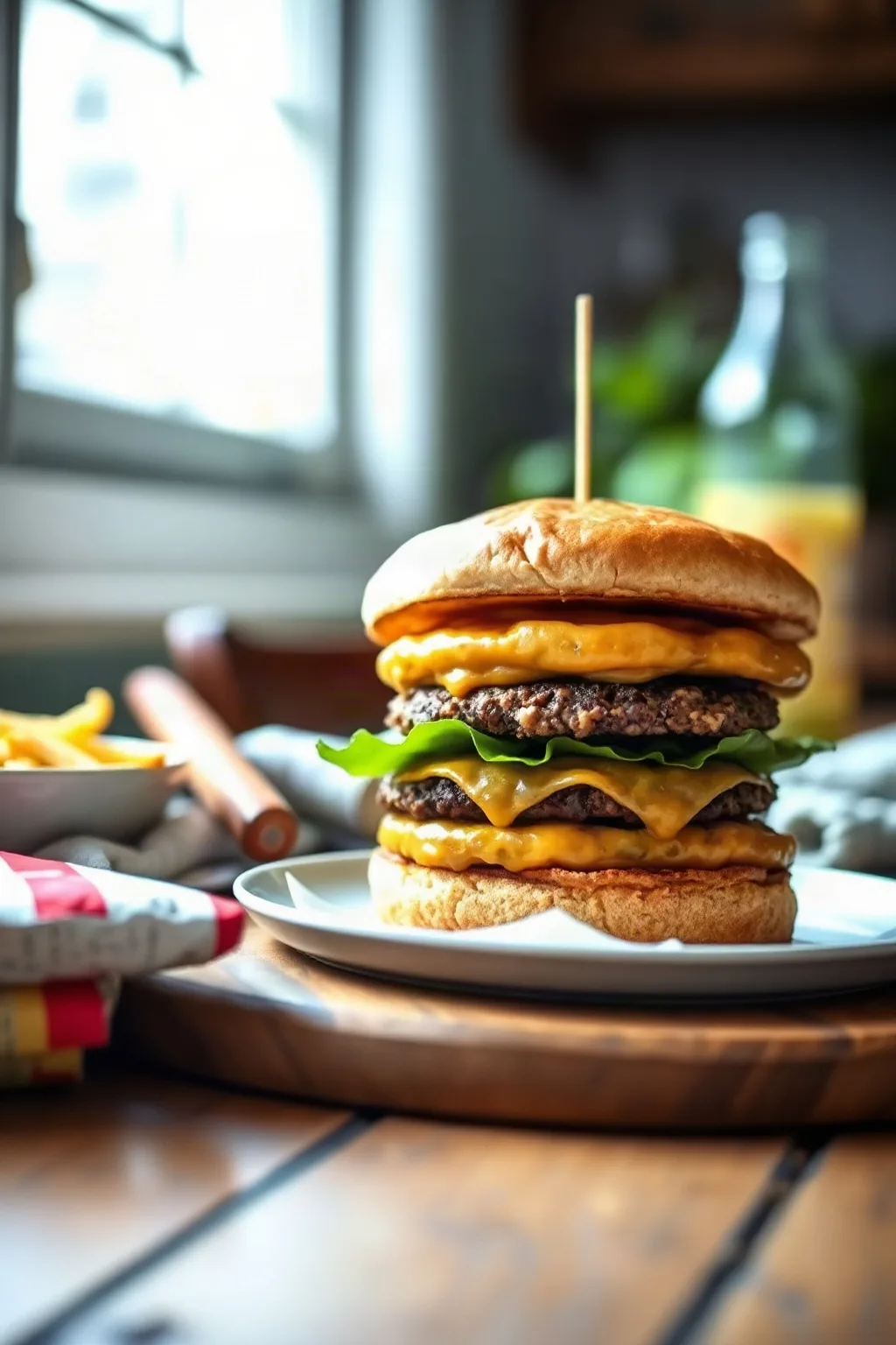 American-Style Double Veggie Burgers