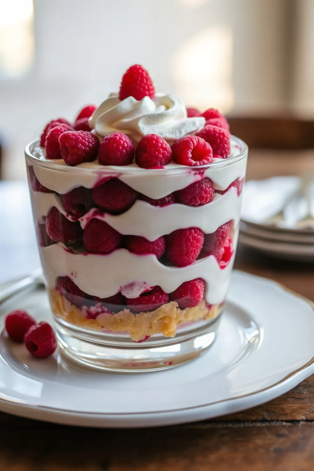 Trifle de Arándanos y Frambuesas