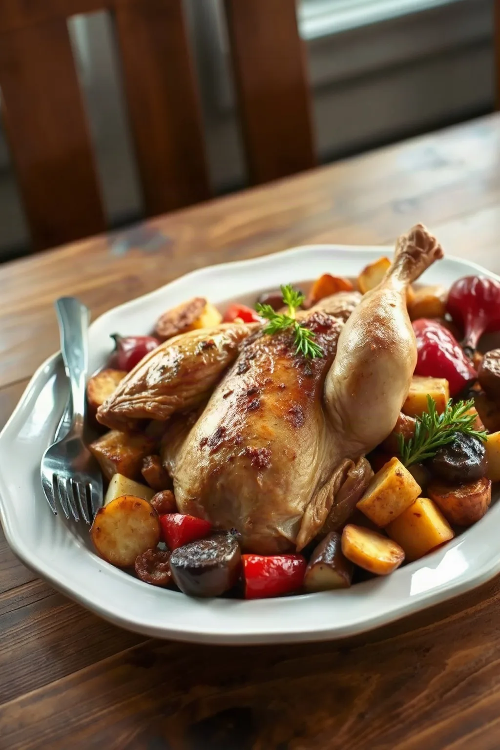 Poulet rôti aux légumes