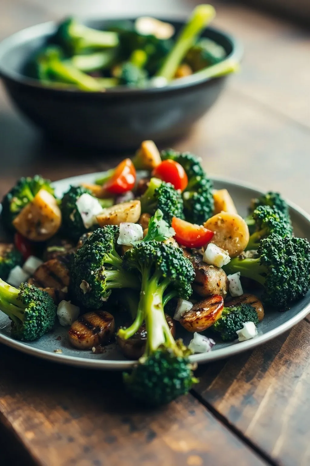 Grilled Broccoli Salad with Herb Vinaigrette