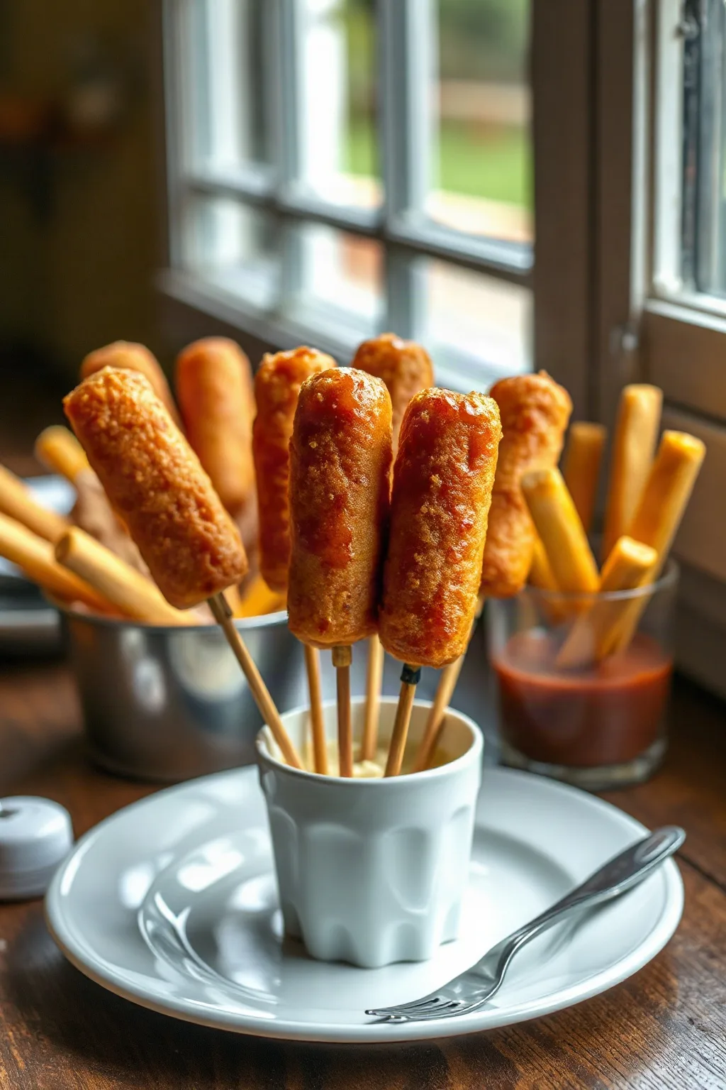 Hot Dogs Fritos con Pimentón Ahumado en Palito