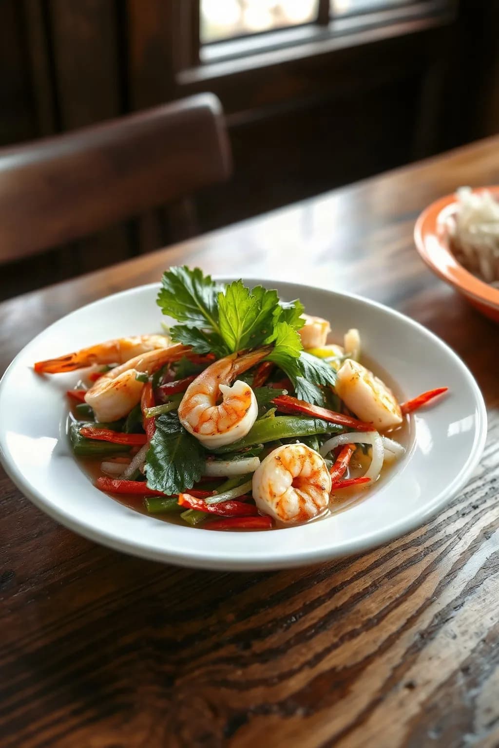 Salade de crevettes grillées style rouleaux de printemps