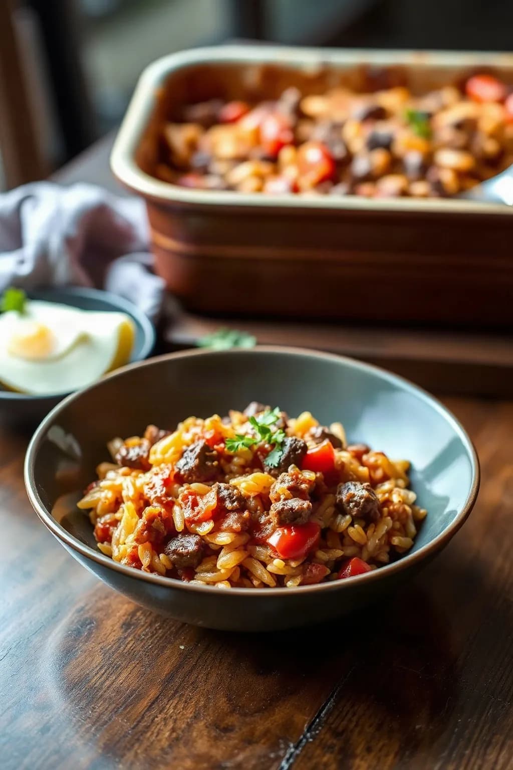 Cazuela de Arroz con Carne y Tomate