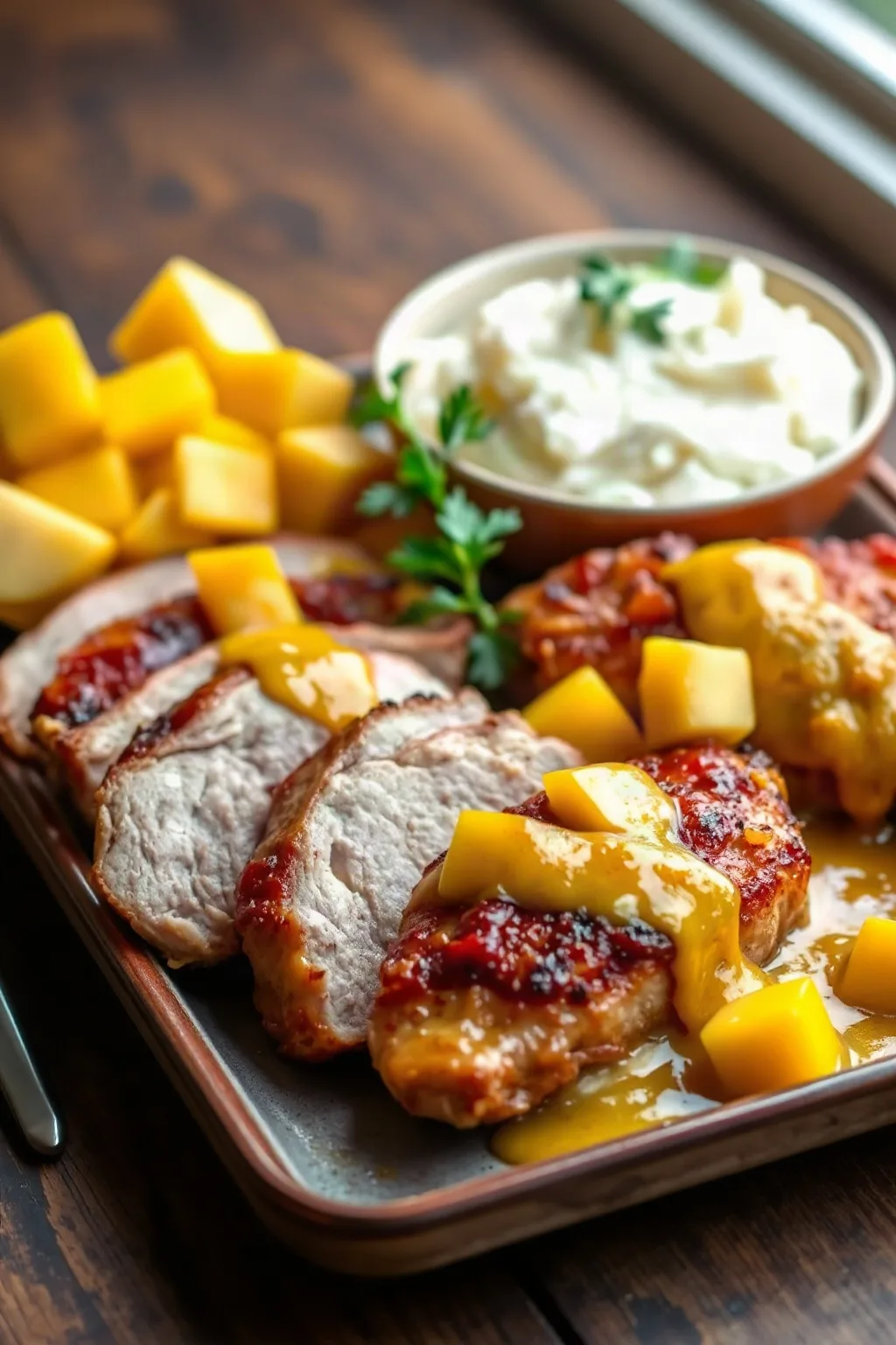 Lomos de Cerdo en Freidora de Aire con Mango y Curry