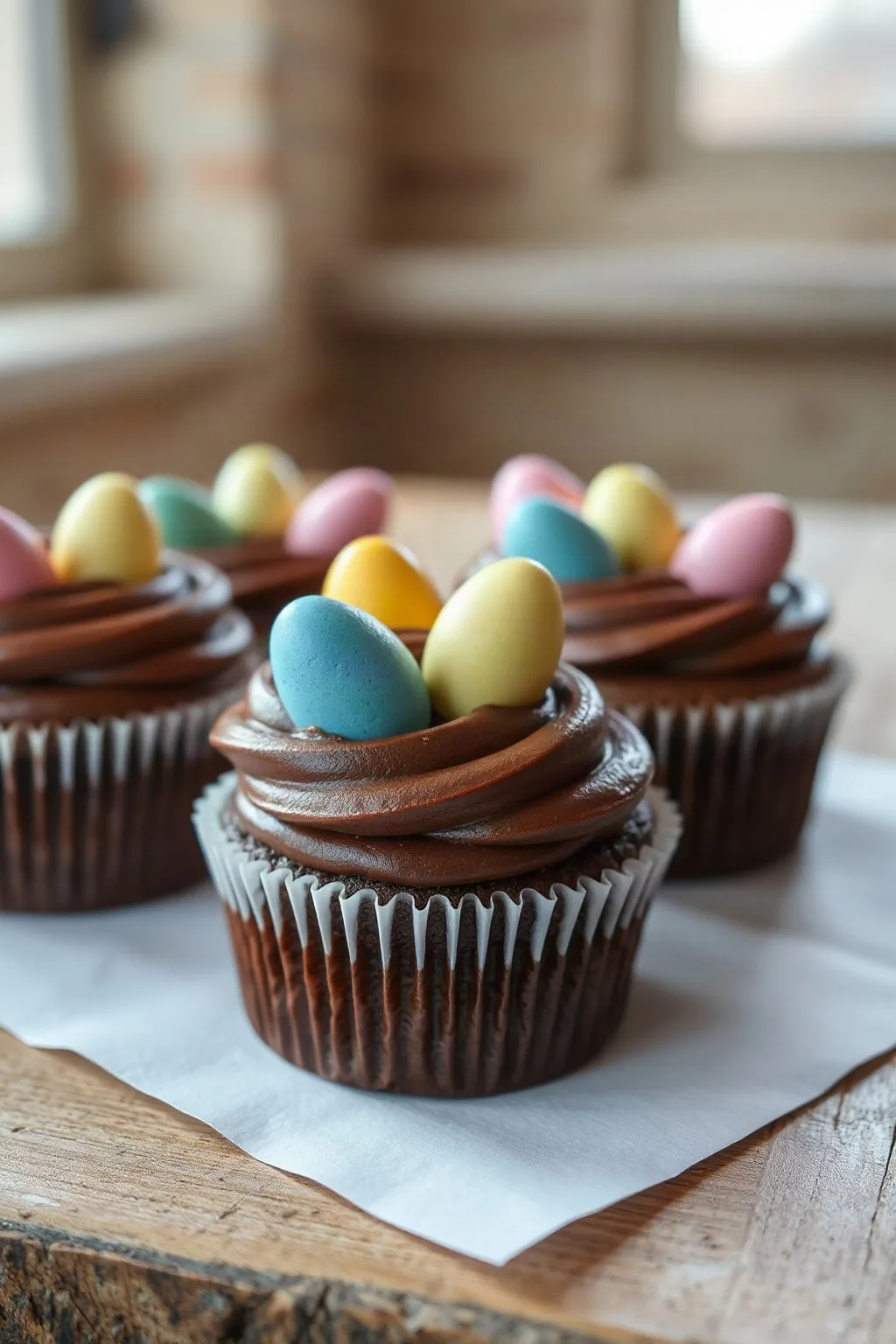 Chocolate Easter Egg Cupcakes