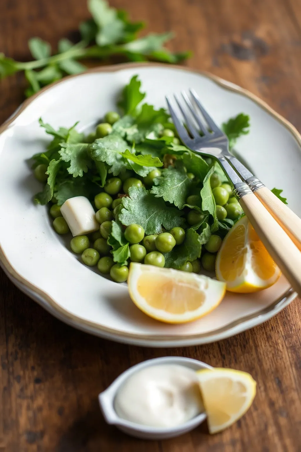 Watercress and Edamame Salad with Creamy Lemon Dressing