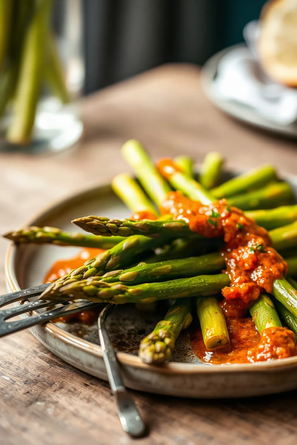 Espárragos con Salsa Romesco