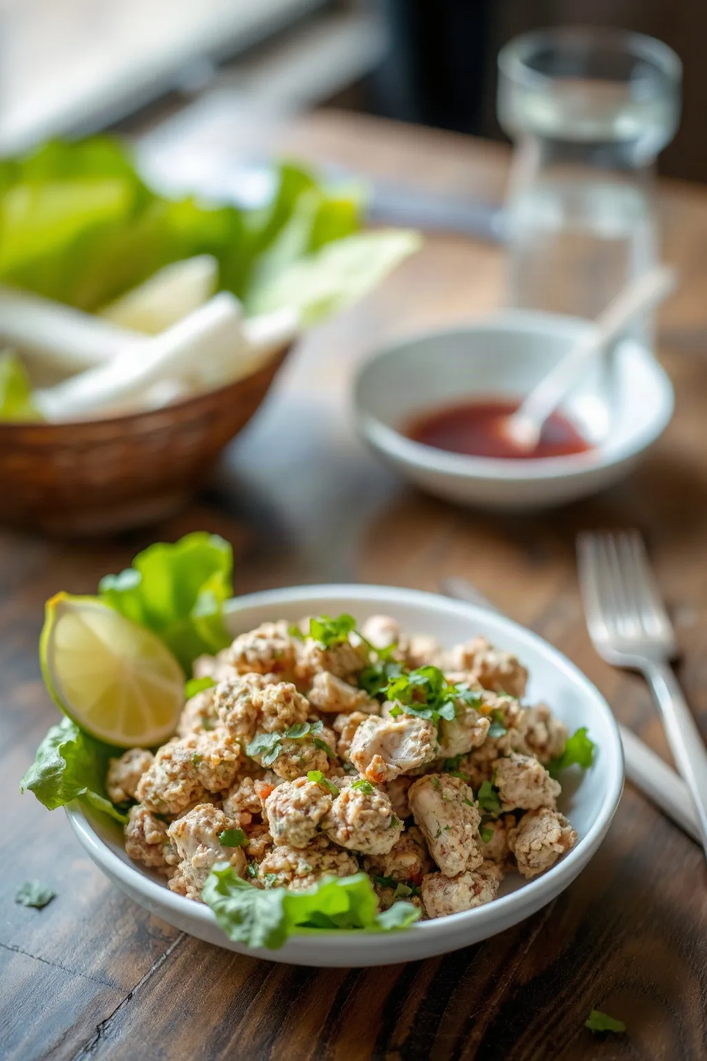 Larb de Pollo Molido con Hierba Limón