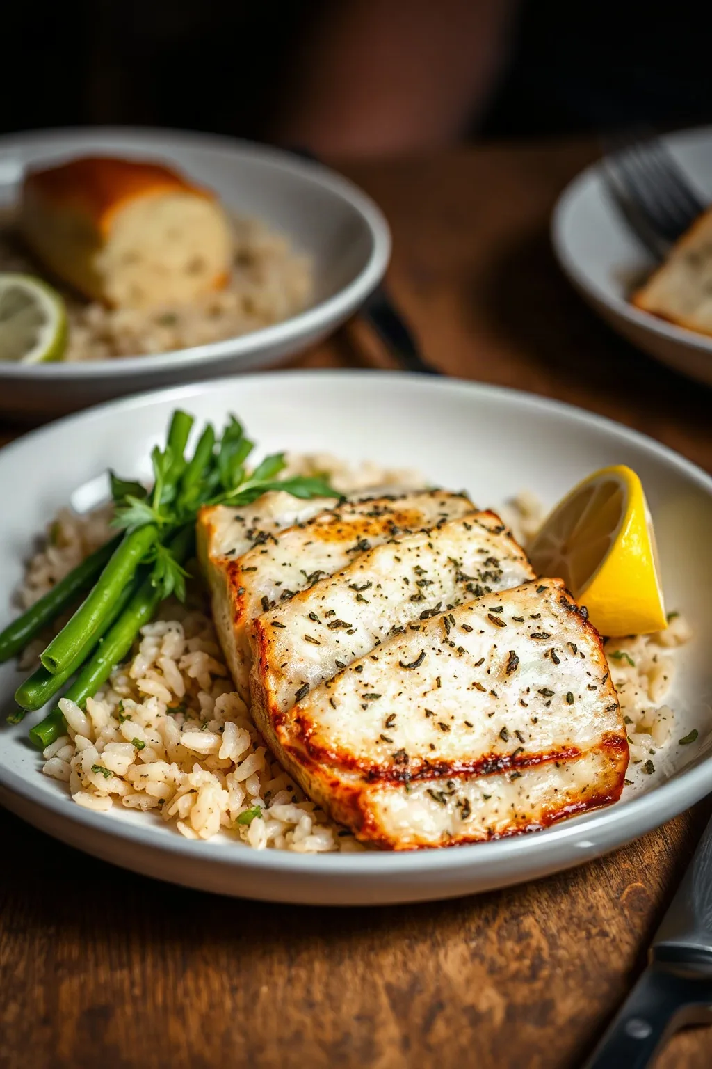 Herbed Rice with Roasted Trout