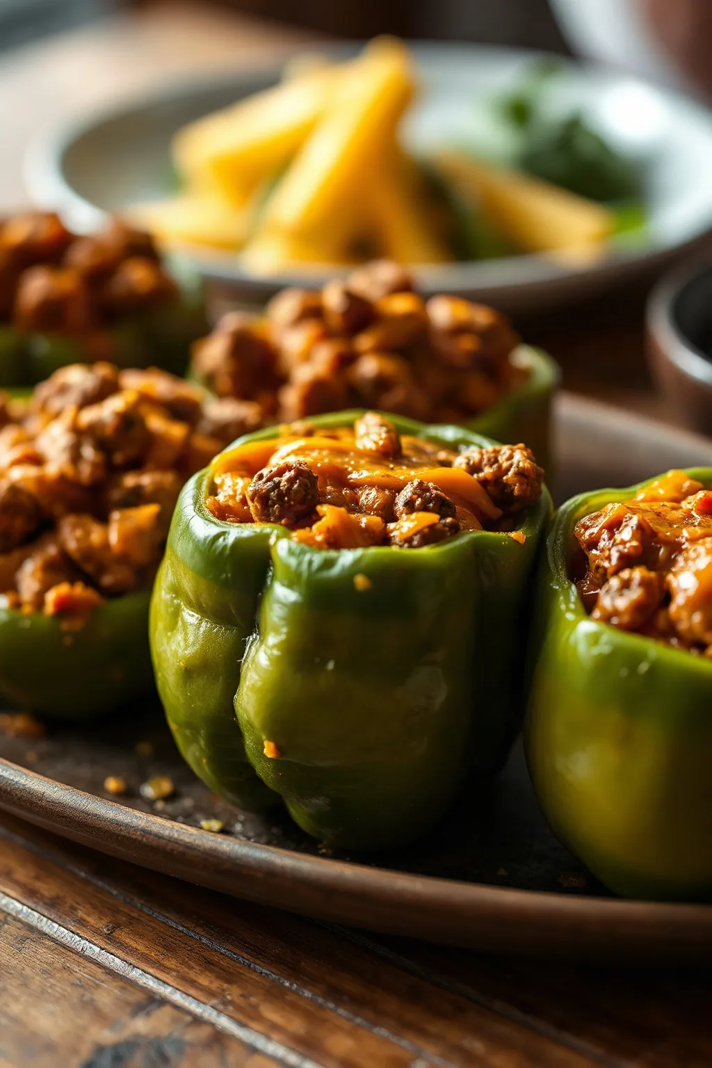 Curried Beef Stuffed Peppers