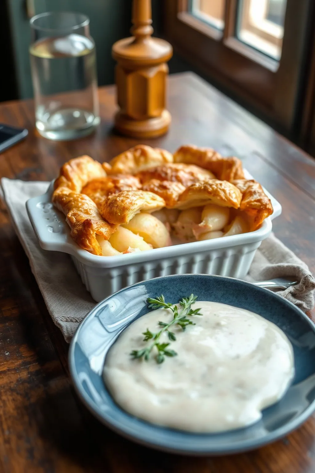 Traditional Salmon Pie with White Sauce